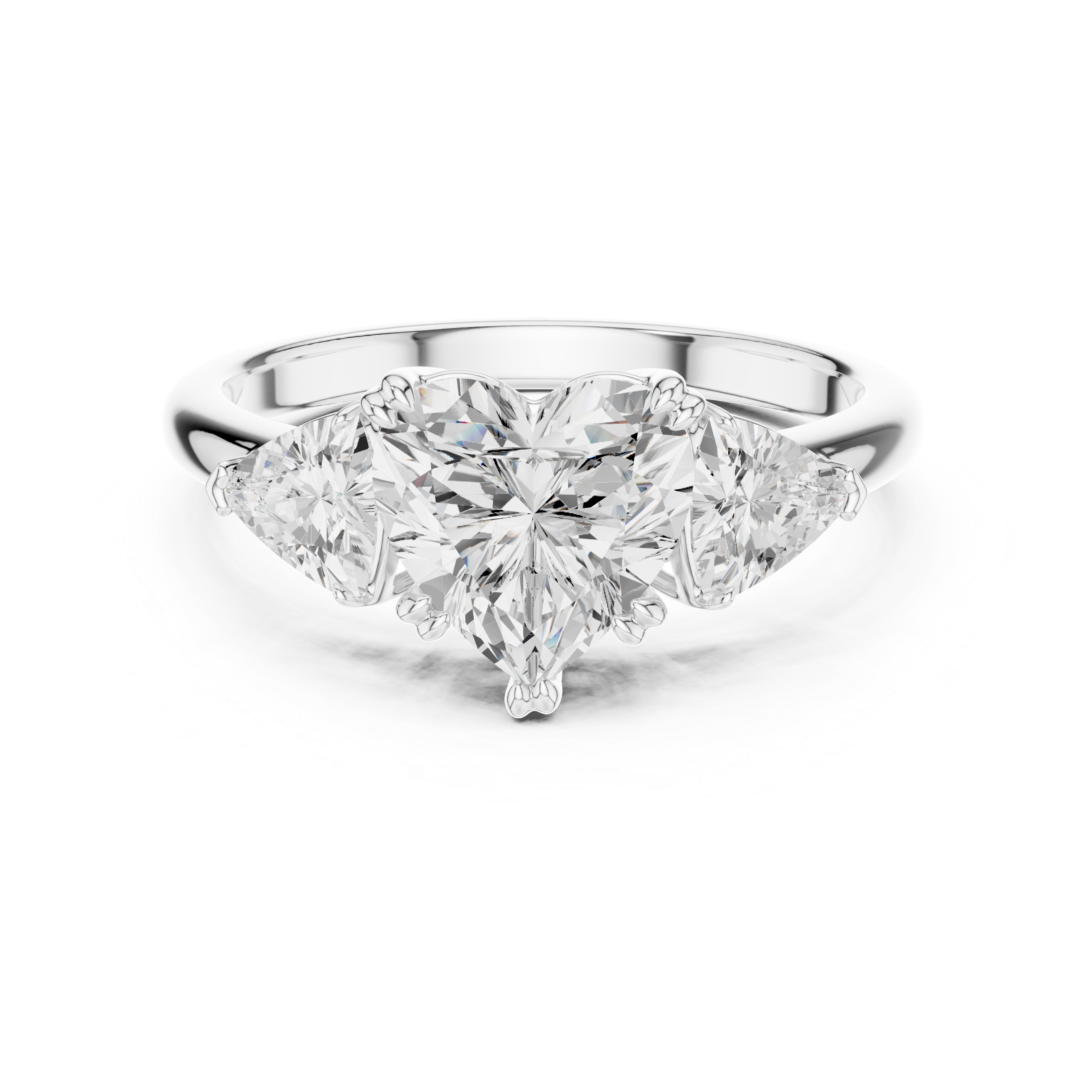 Heart Cut Three-Stone Diamond Engagement Ring