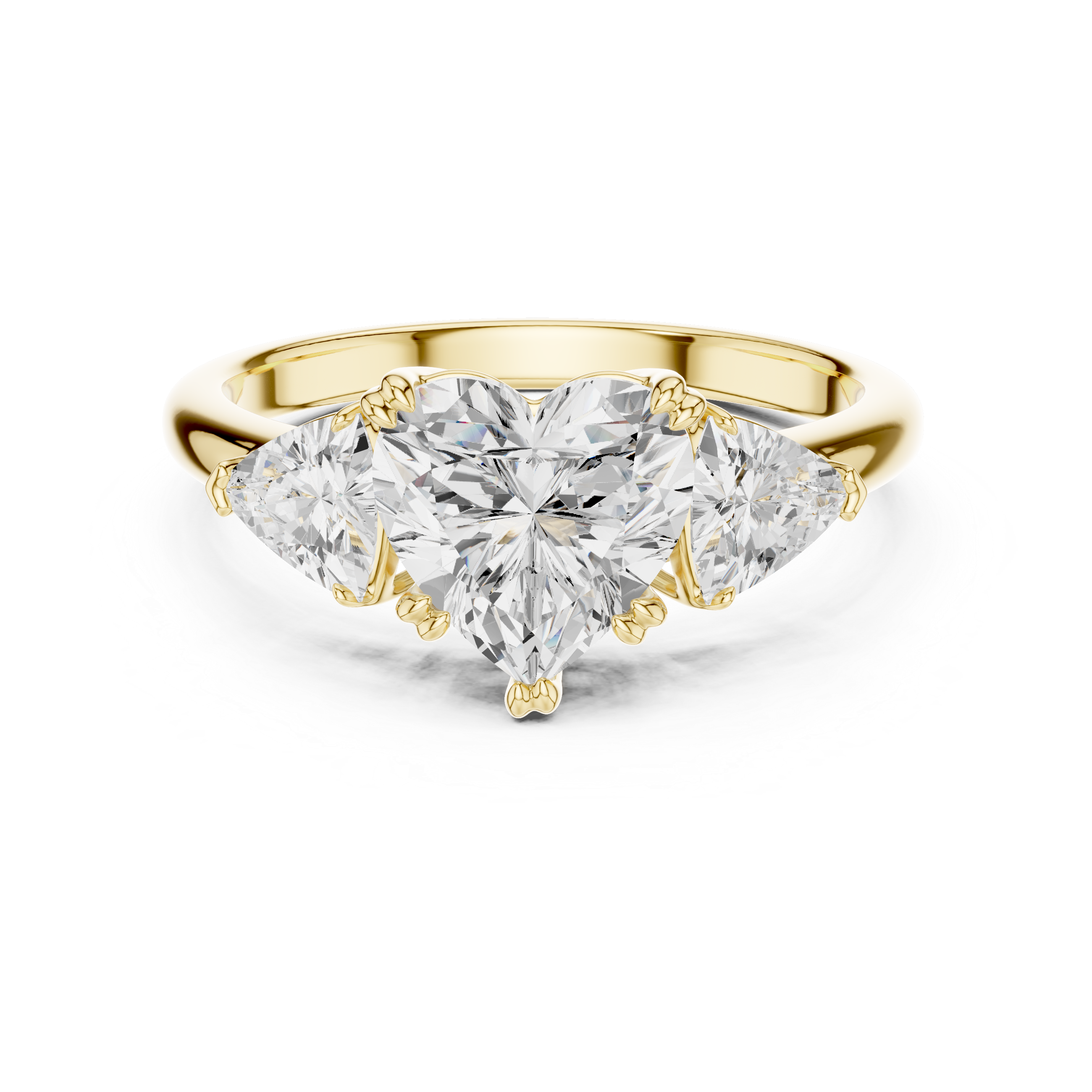Heart Cut Three-Stone Diamond Engagement Ring