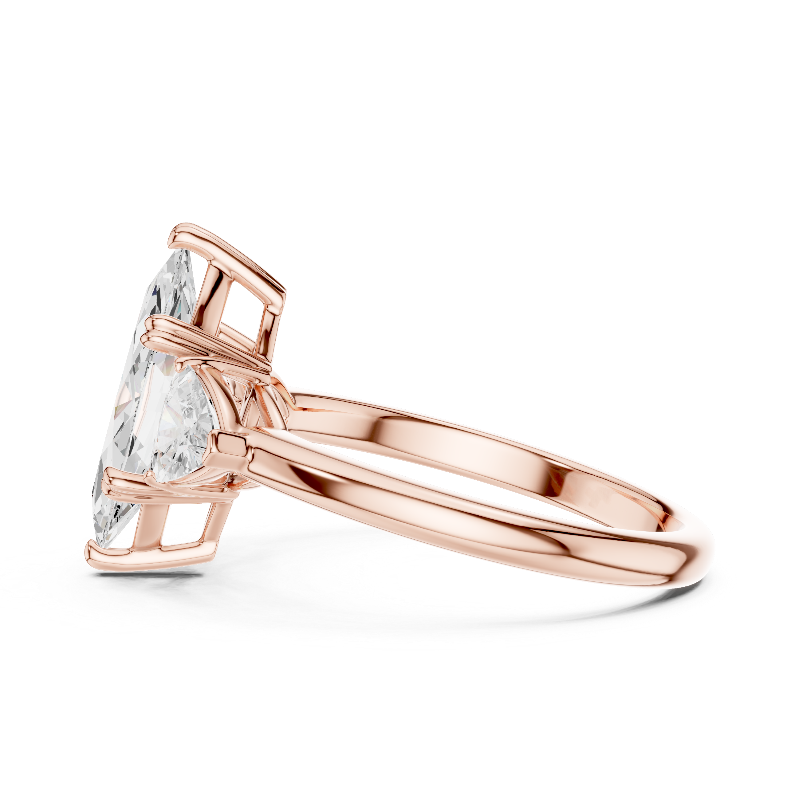 Marquise Cut Three-Stone Diamond Engagement Ring