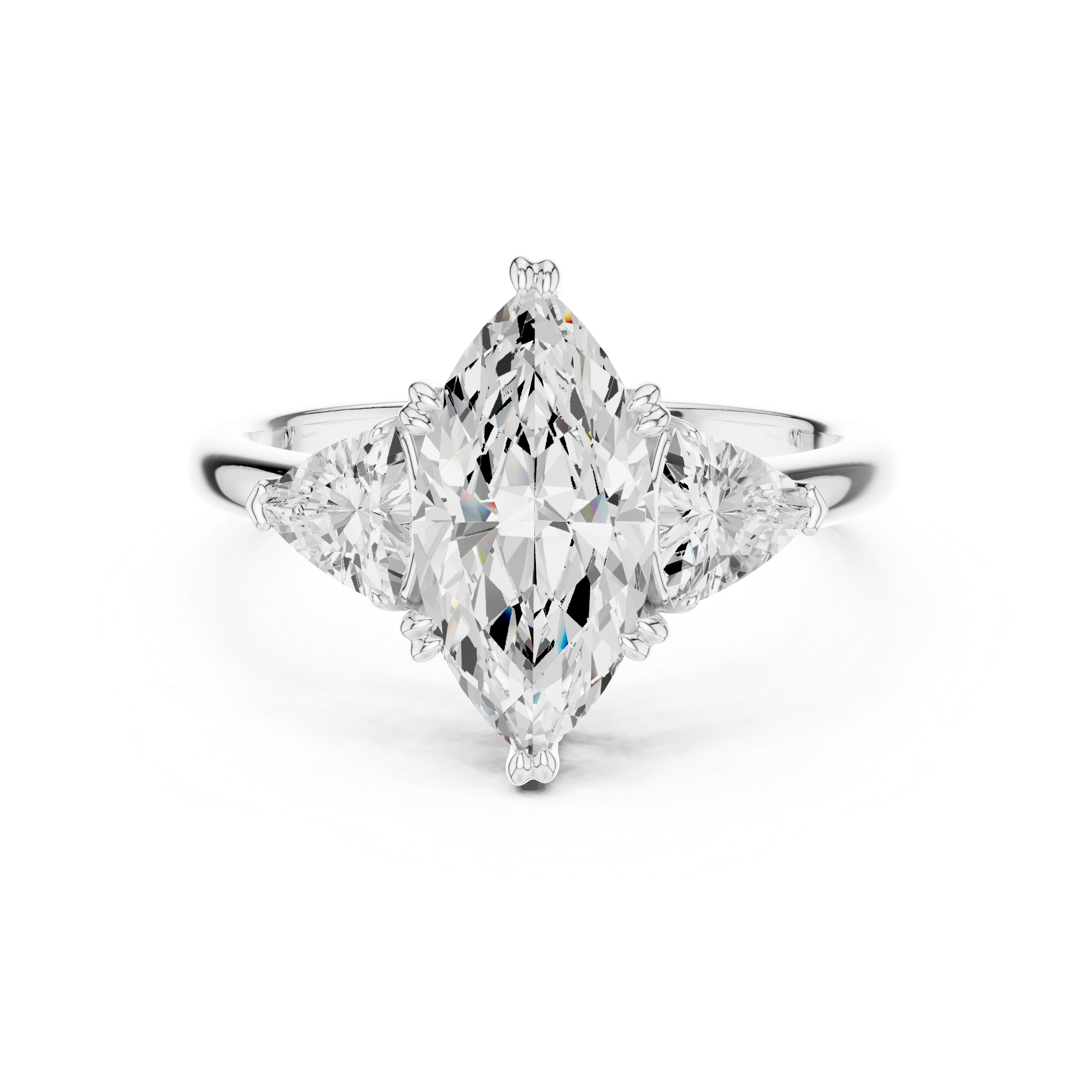 Marquise Cut Three-Stone Diamond Engagement Ring