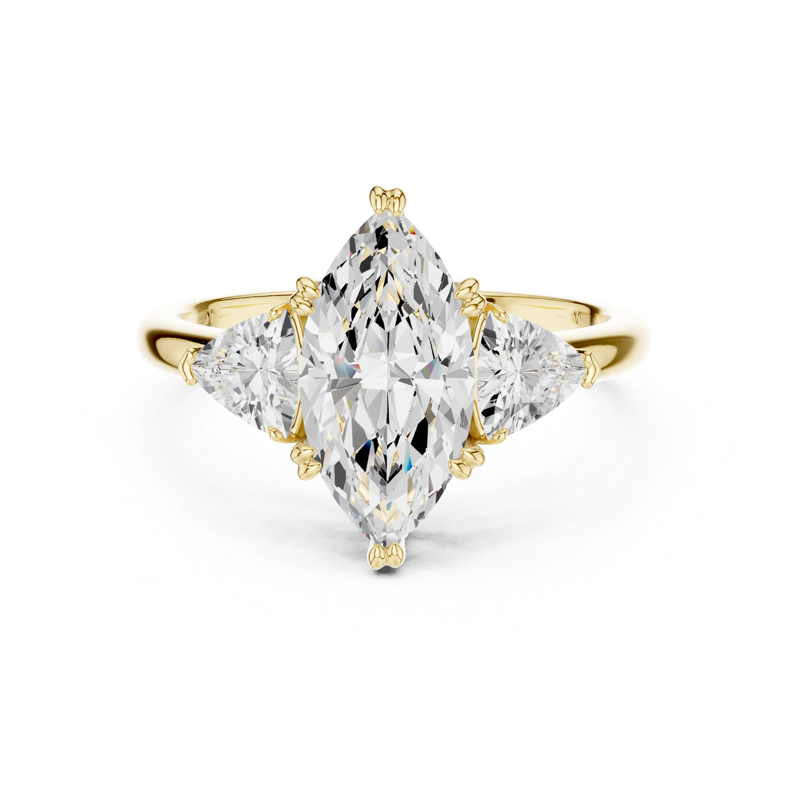 Marquise Cut Three-Stone Diamond Engagement Ring