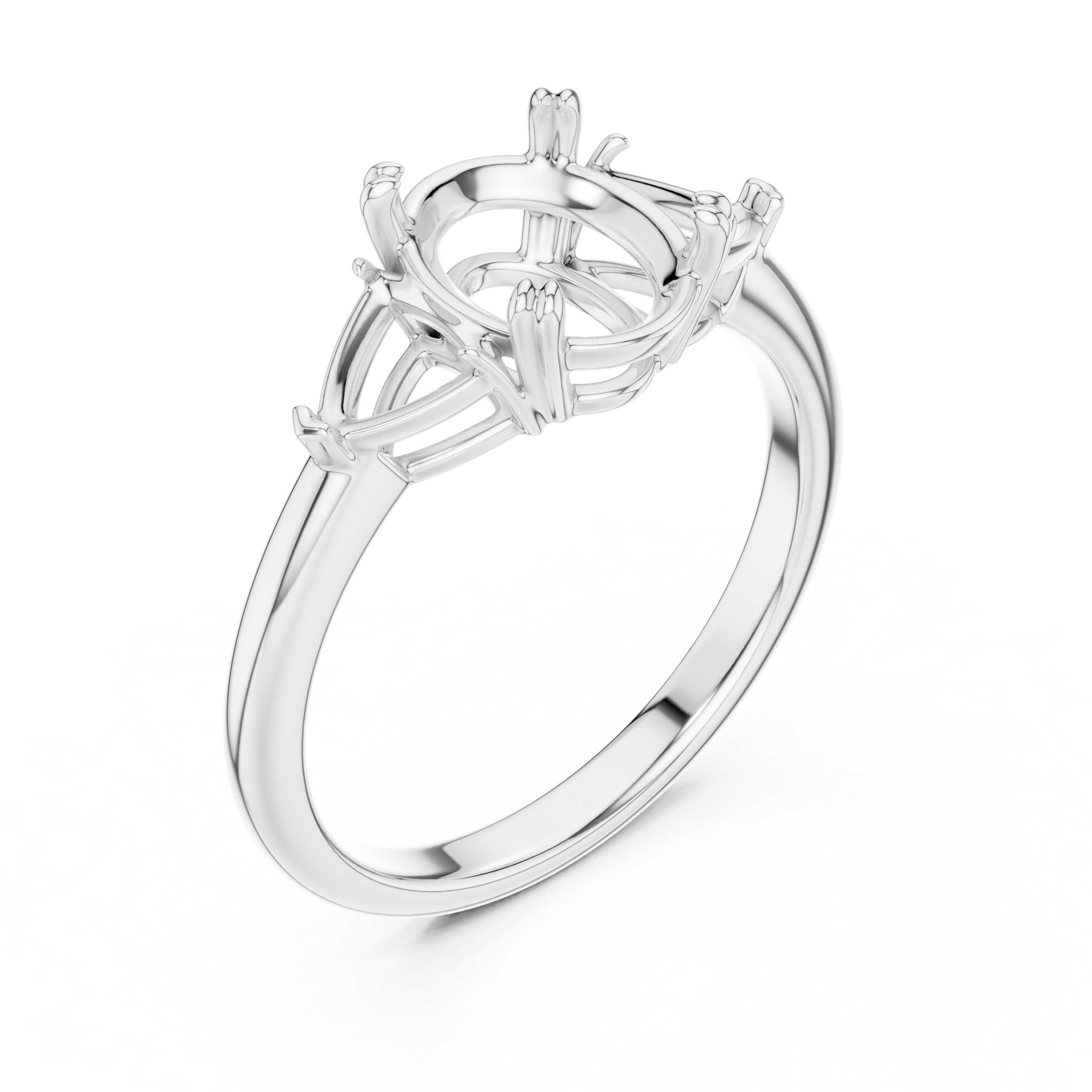 Oval Cut Three-Stone Diamond Engagement Ring