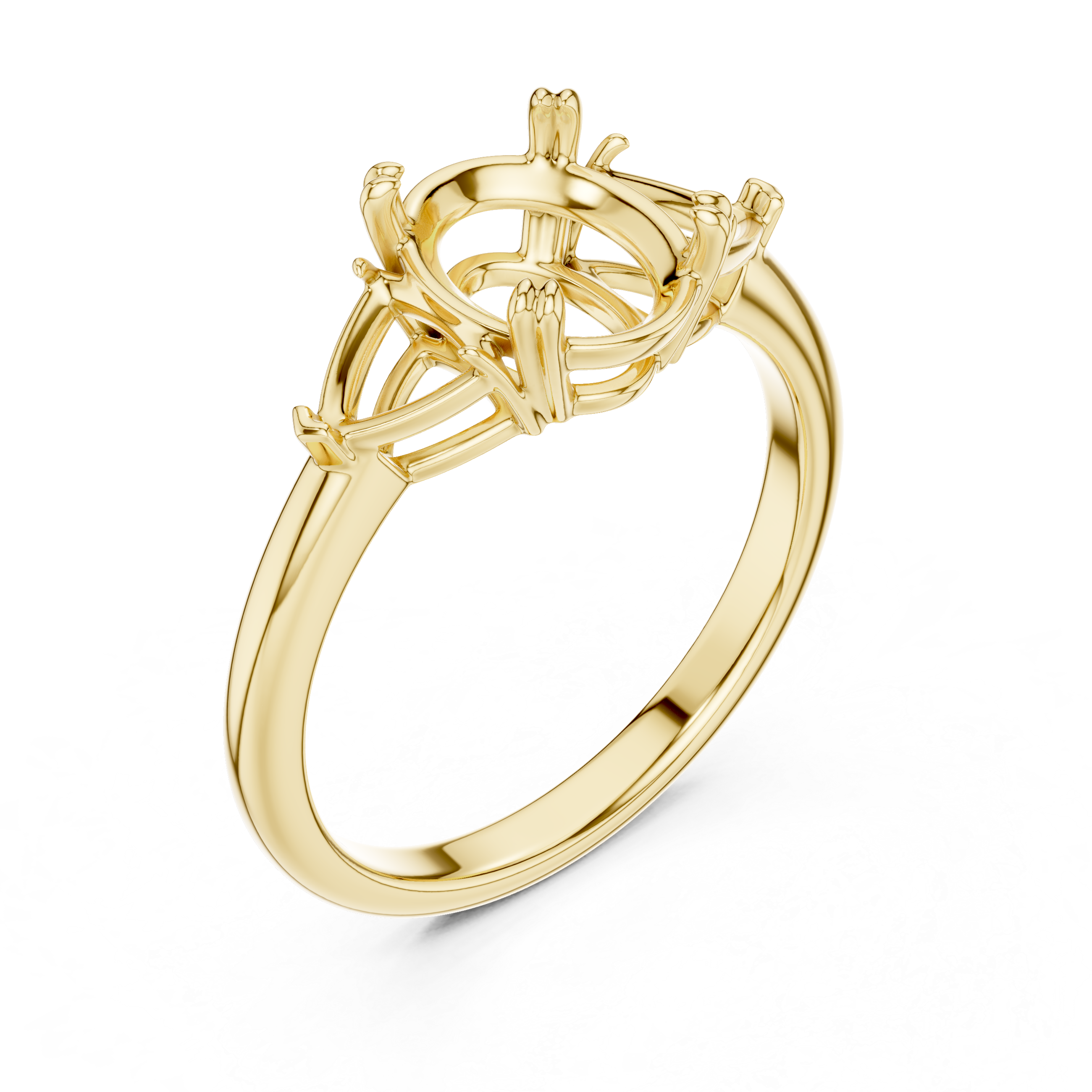 Oval Cut Three-Stone Diamond Engagement Ring