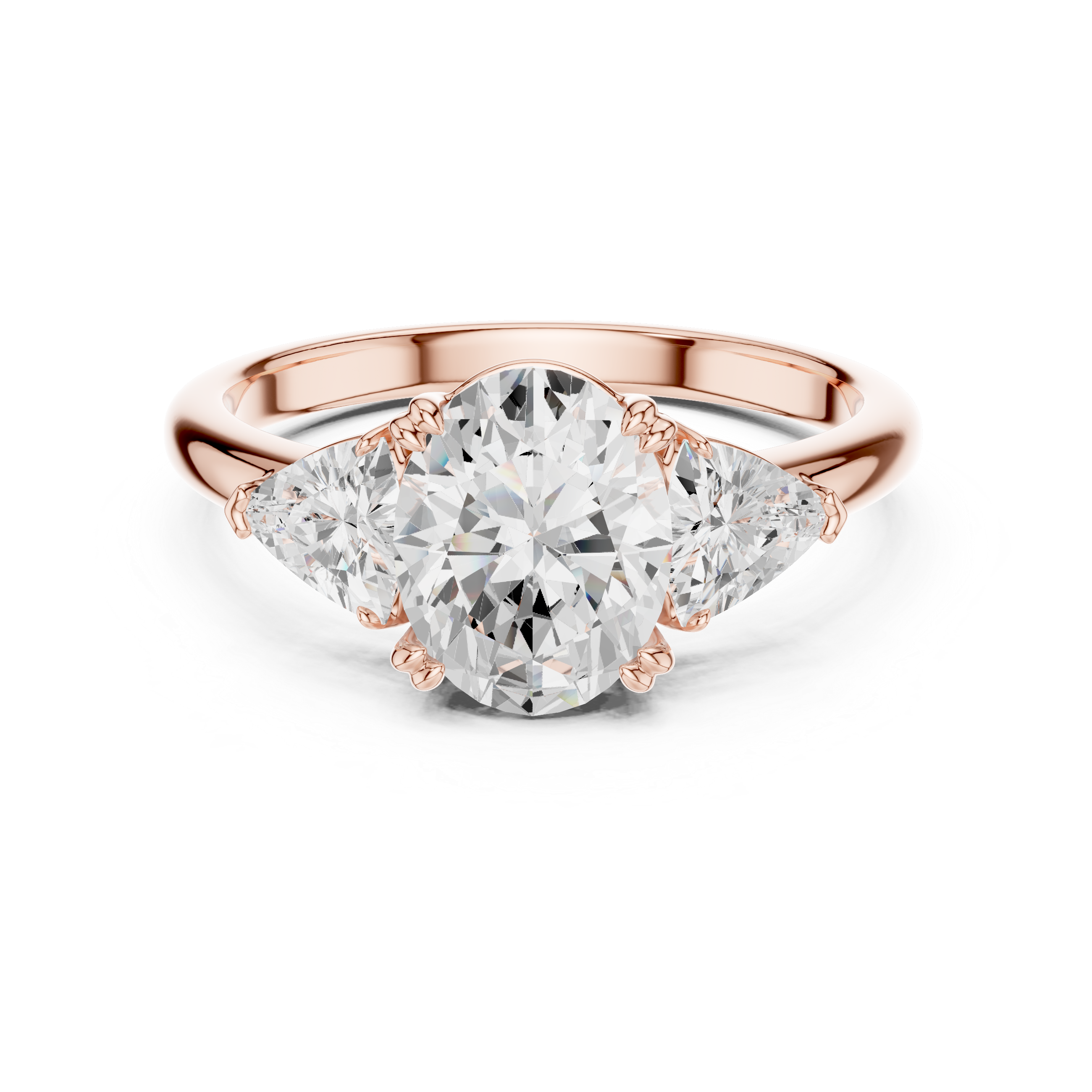 Oval Cut Three-Stone Diamond Engagement Ring