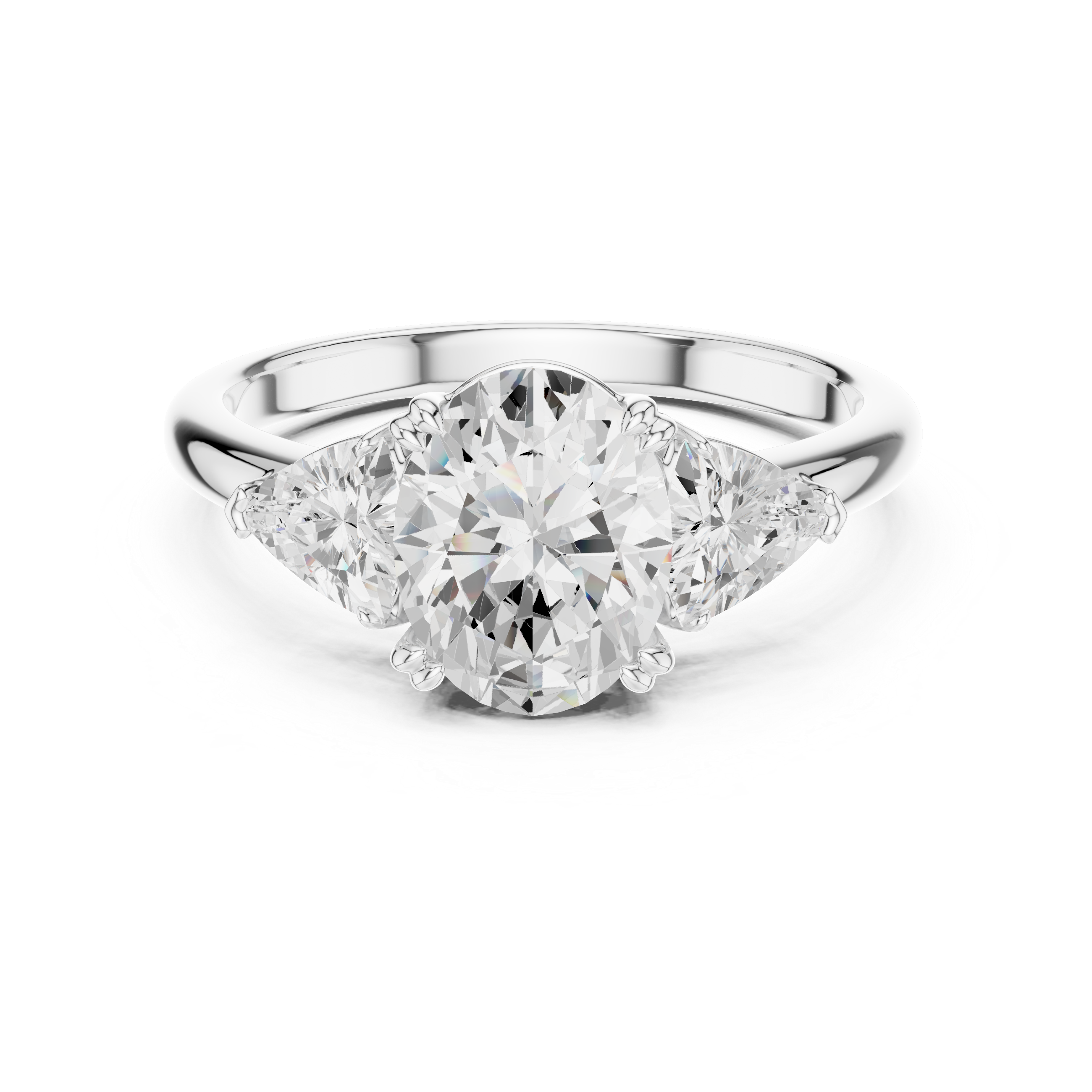 Oval Cut Three-Stone Diamond Engagement Ring