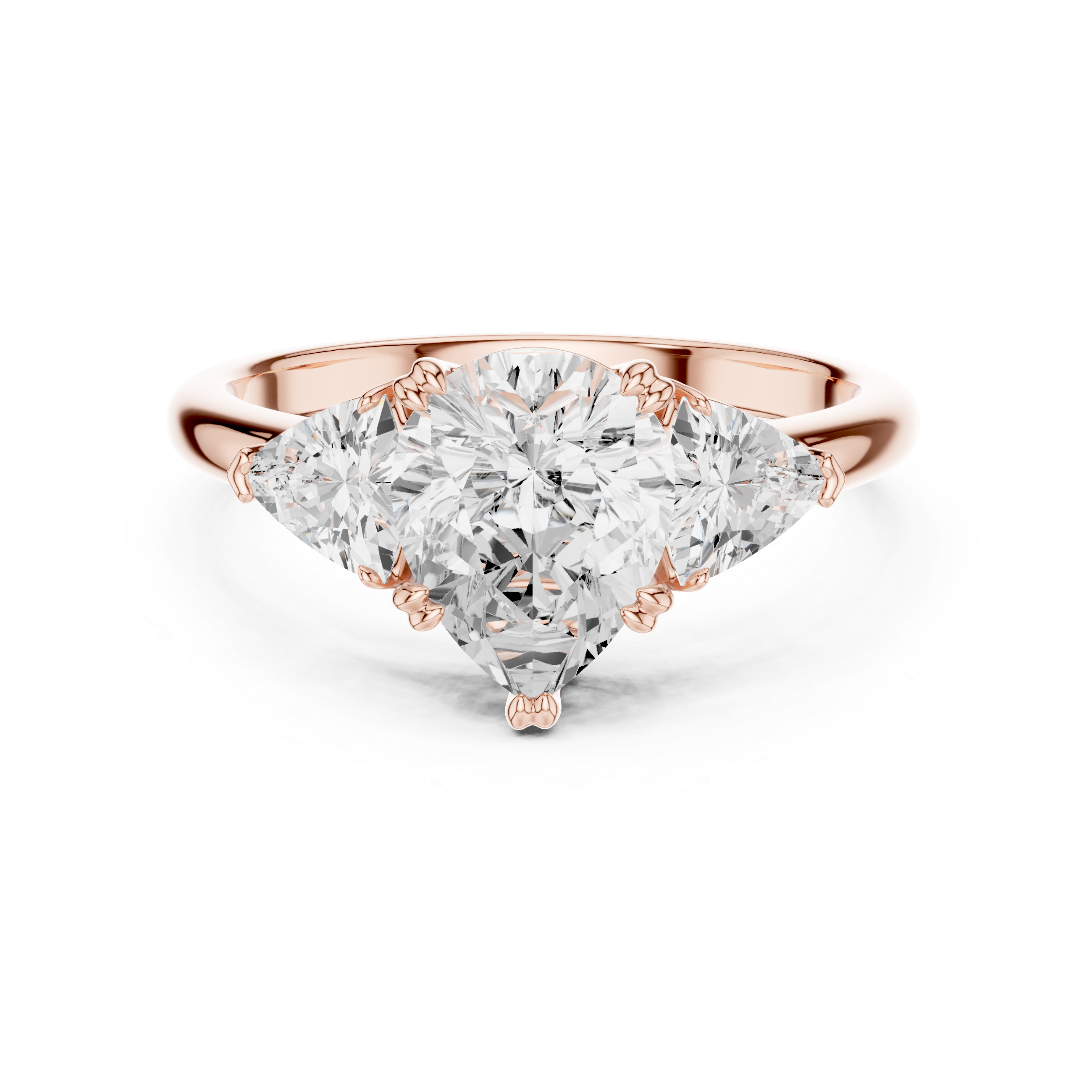 Pear Cut Three-Stone Diamond Engagement Ring