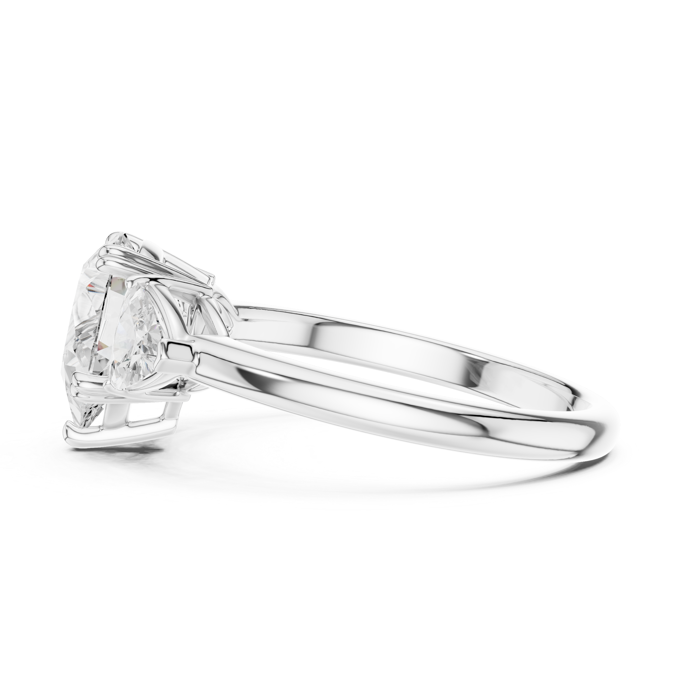 Pear Cut Three-Stone Diamond Engagement Ring
