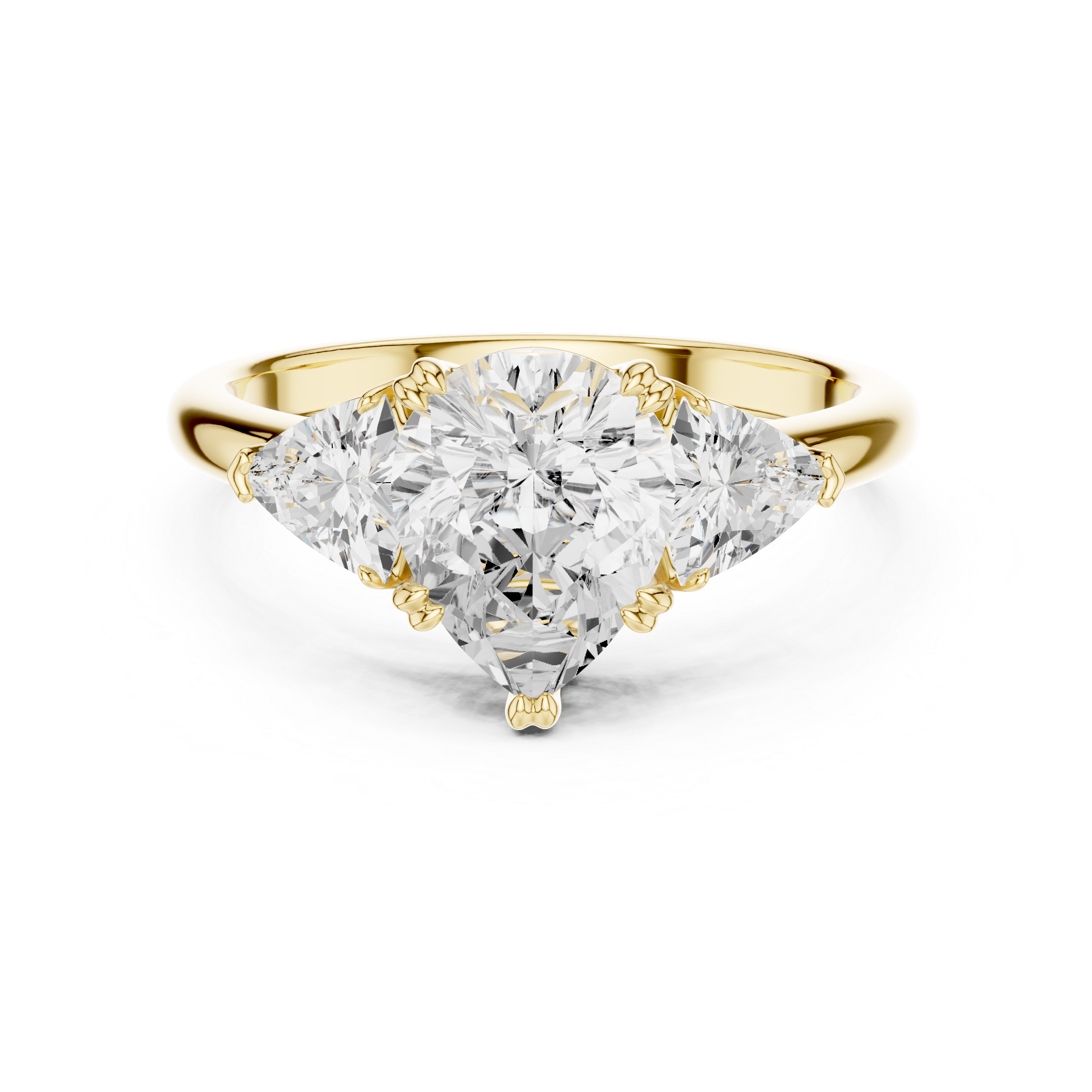 Pear Cut Three-Stone Diamond Engagement Ring