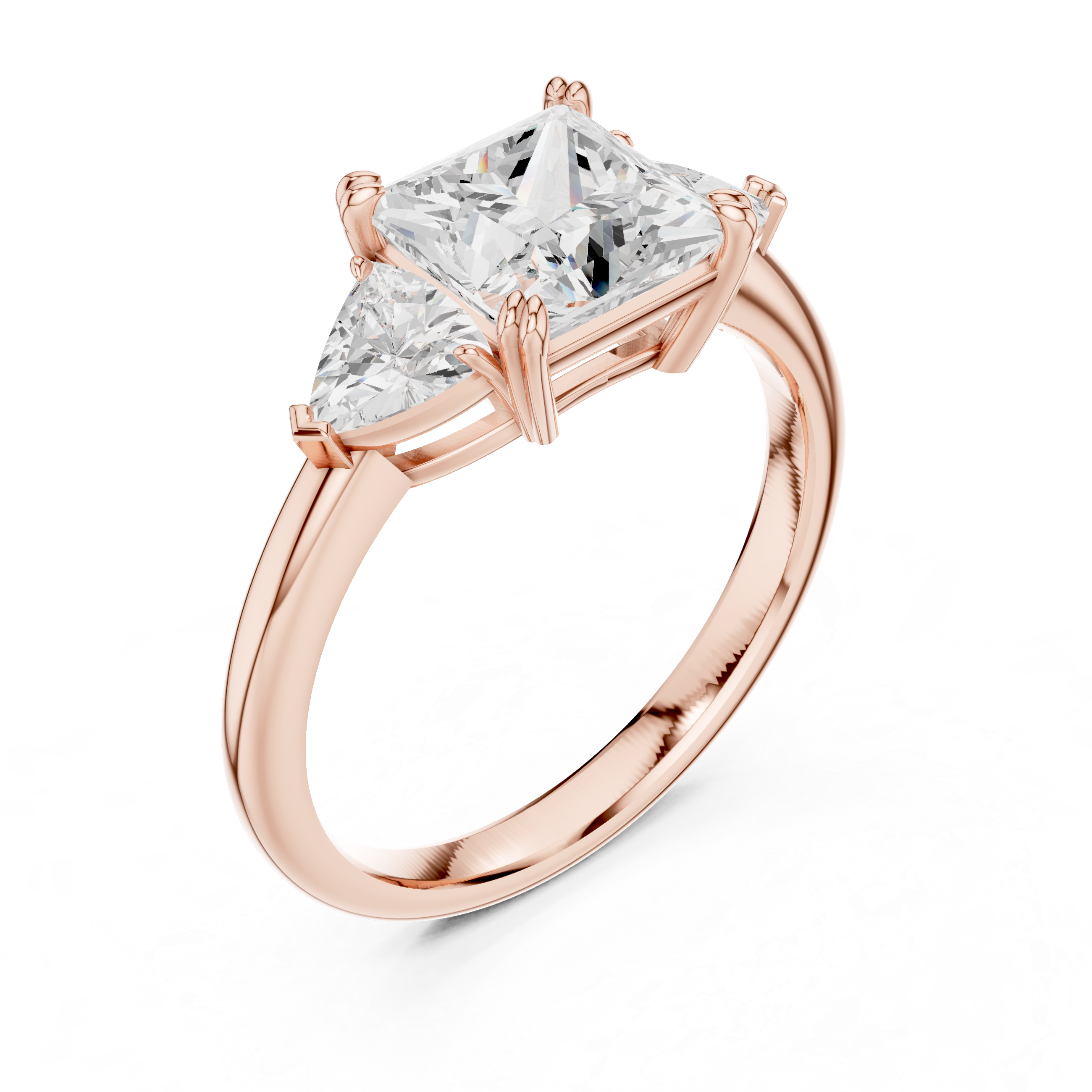 Princess Cut Three-Stone Diamond Engagement Ring