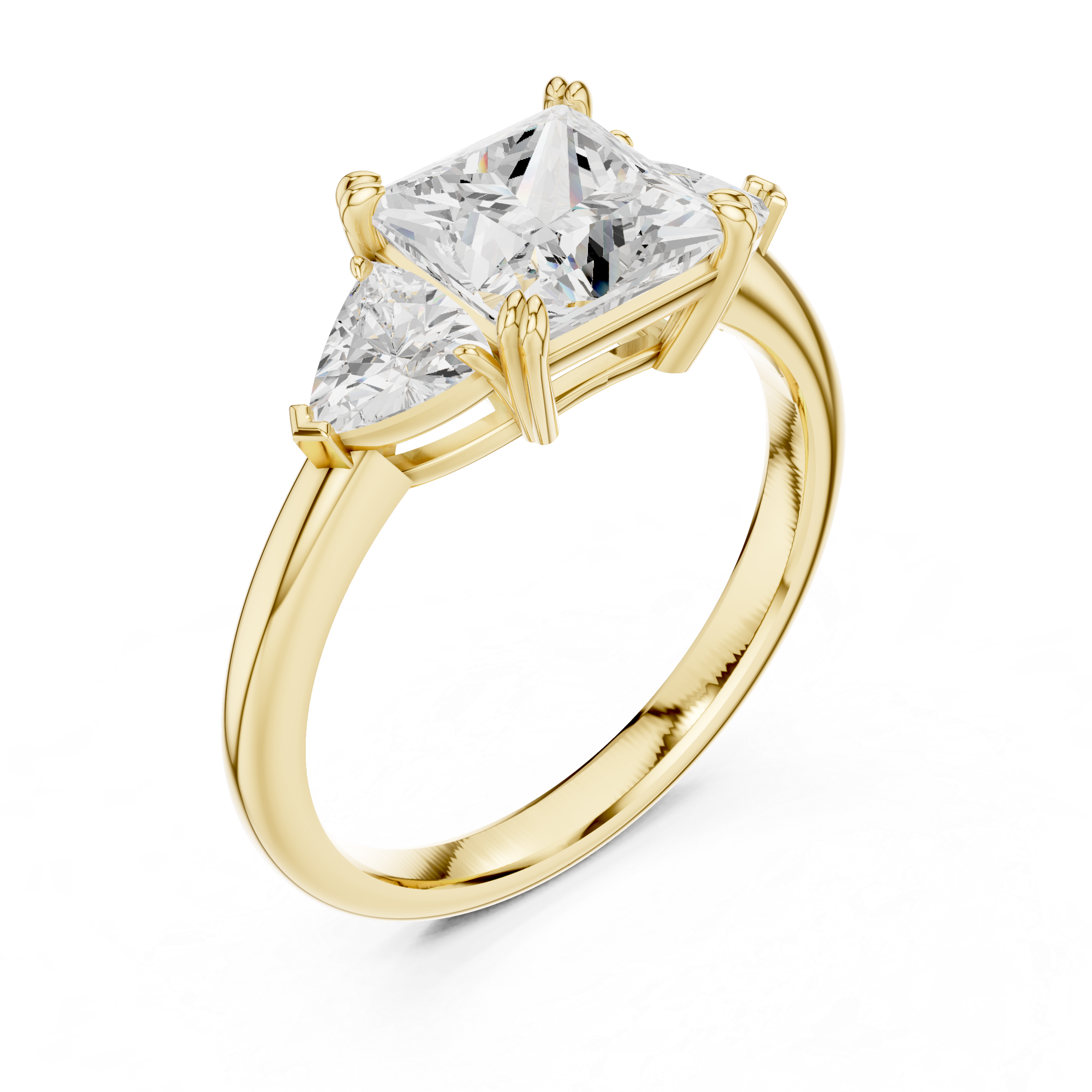 Princess Cut Three-Stone Diamond Engagement Ring