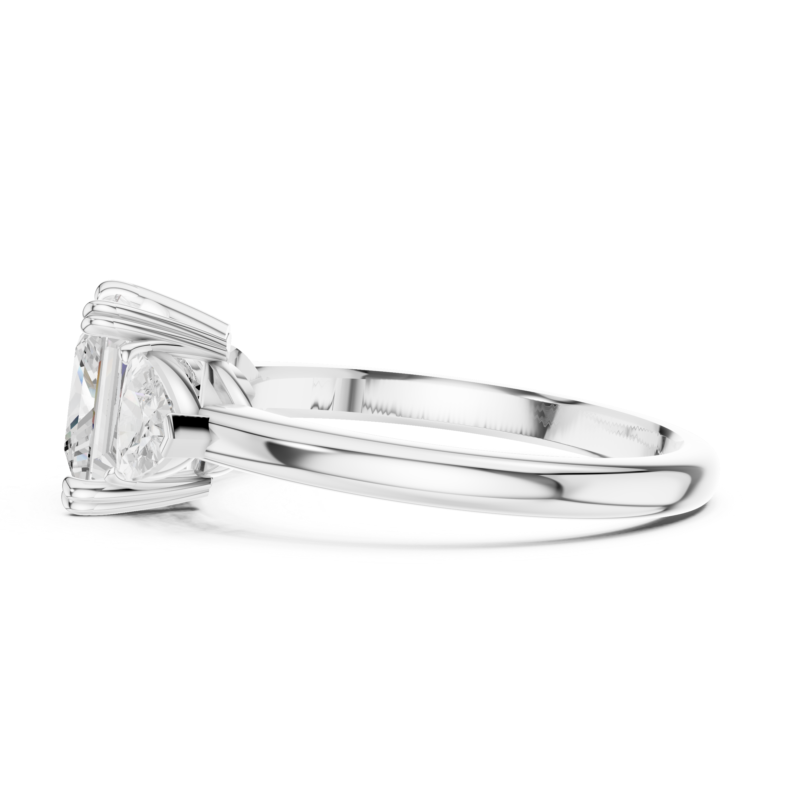 Princess Cut Three-Stone Diamond Engagement Ring
