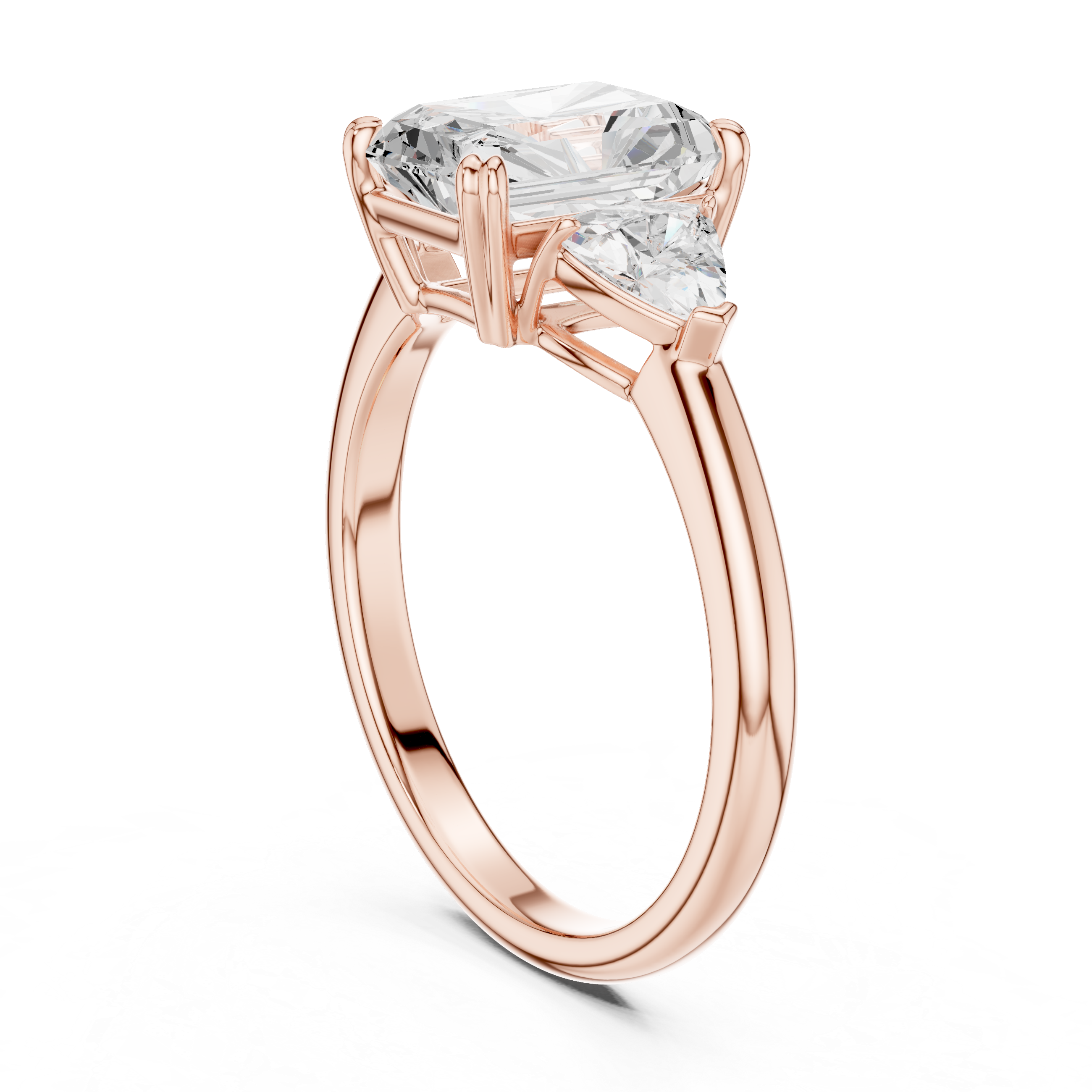 Radiant Cut Three-Stone Diamond Engagement Ring