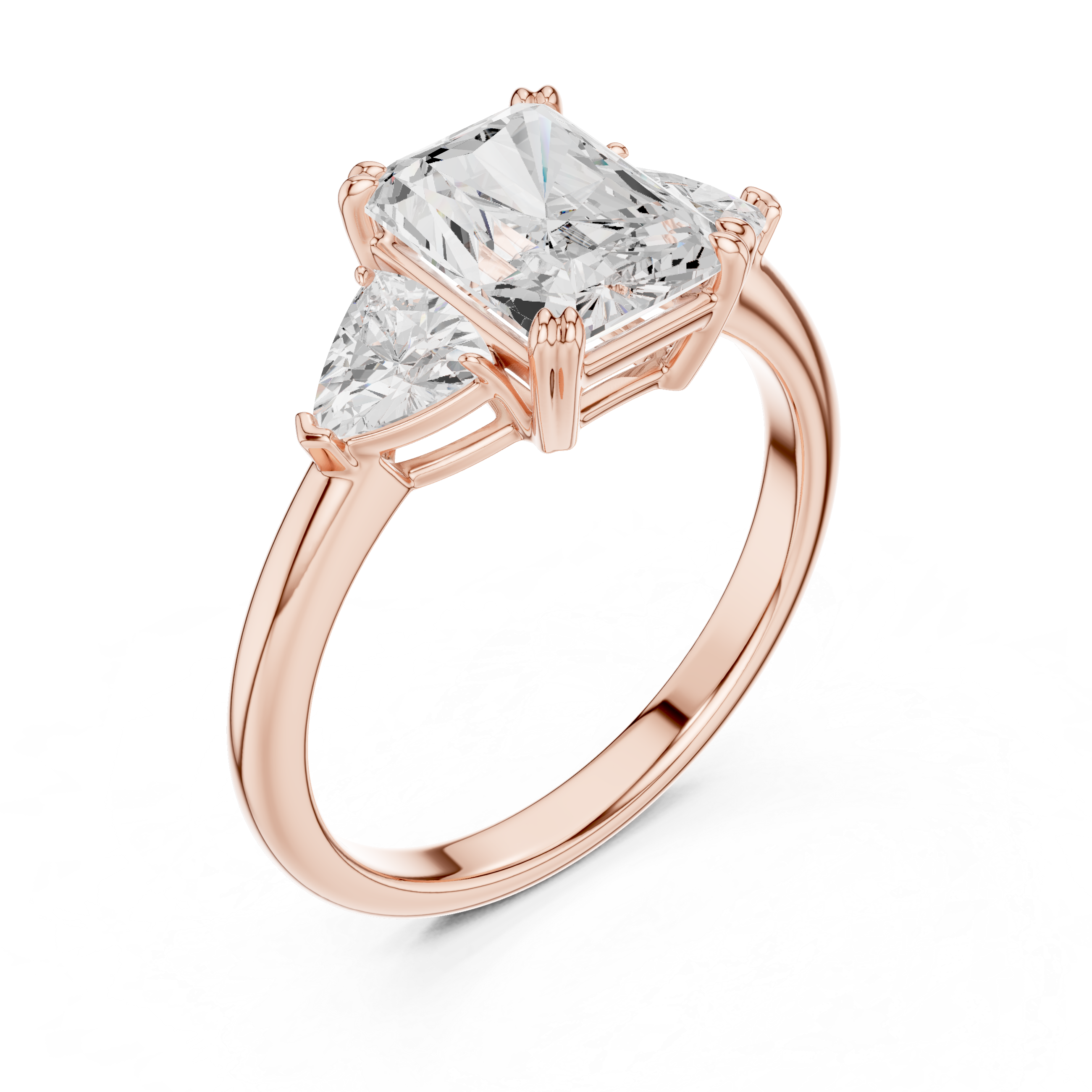 Radiant Cut Three-Stone Diamond Engagement Ring