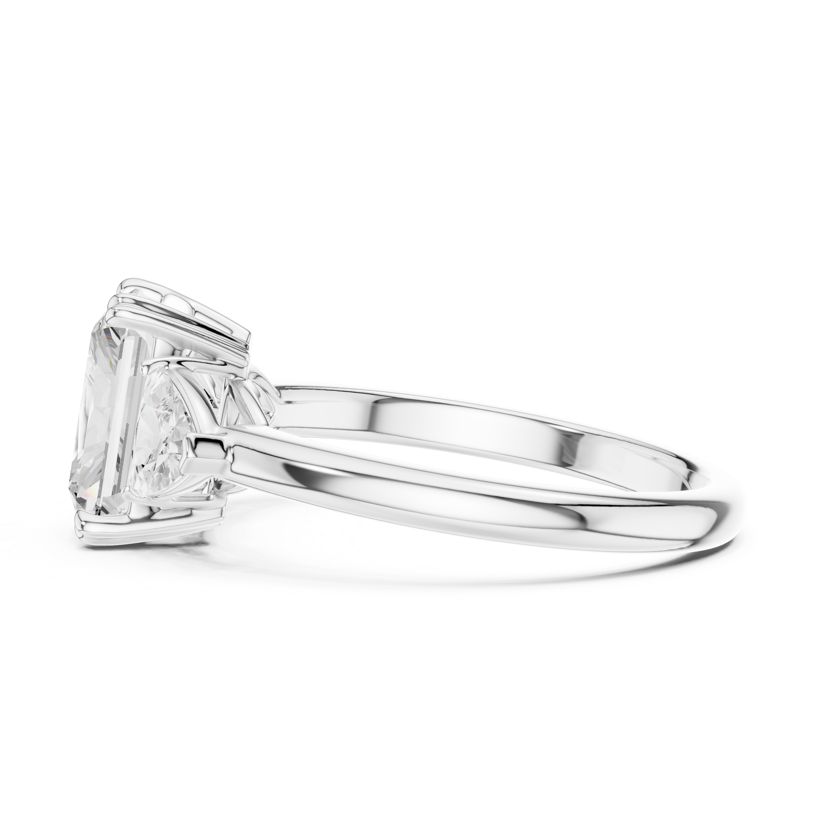 Radiant Cut Three-Stone Diamond Engagement Ring