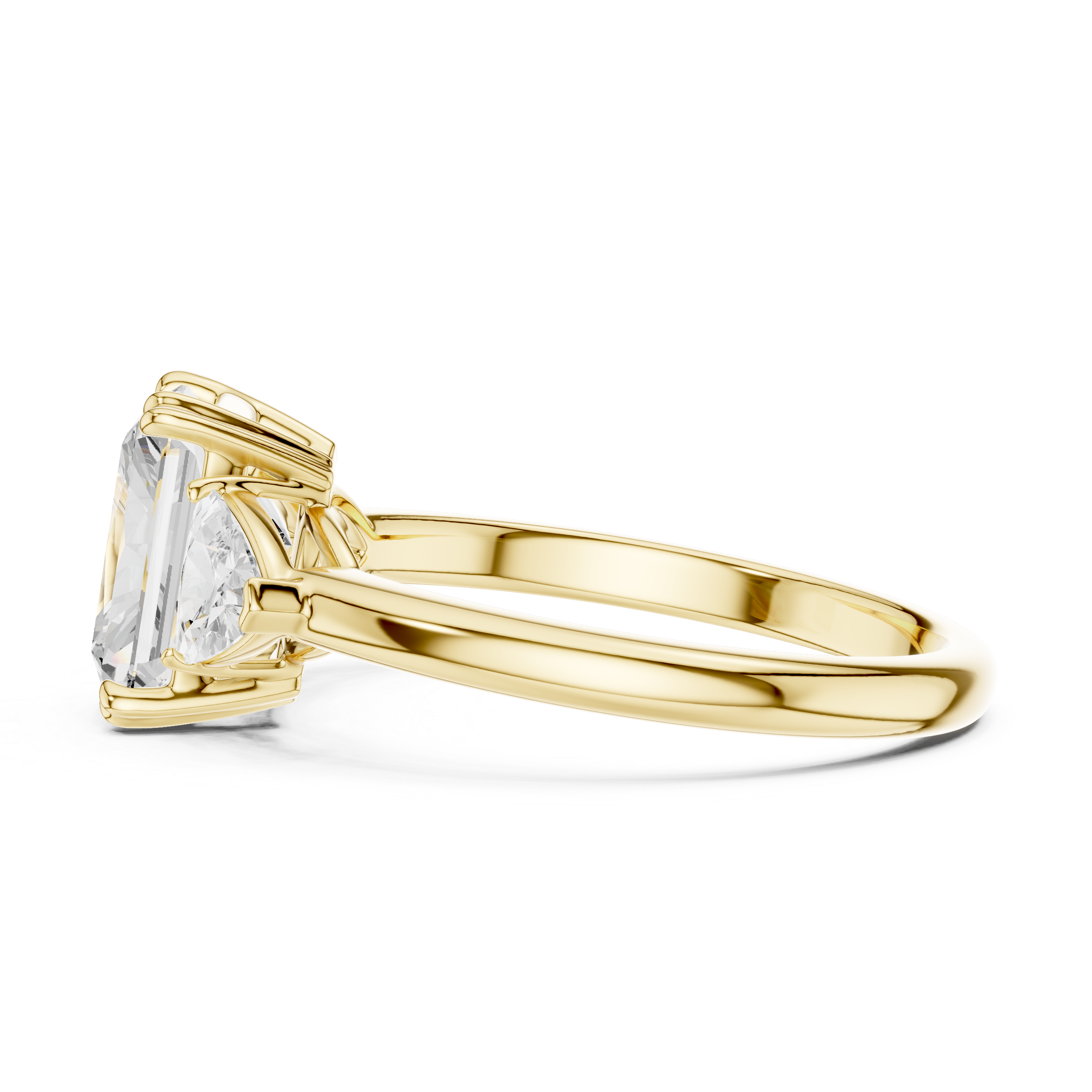 Radiant Cut Three-Stone Diamond Engagement Ring