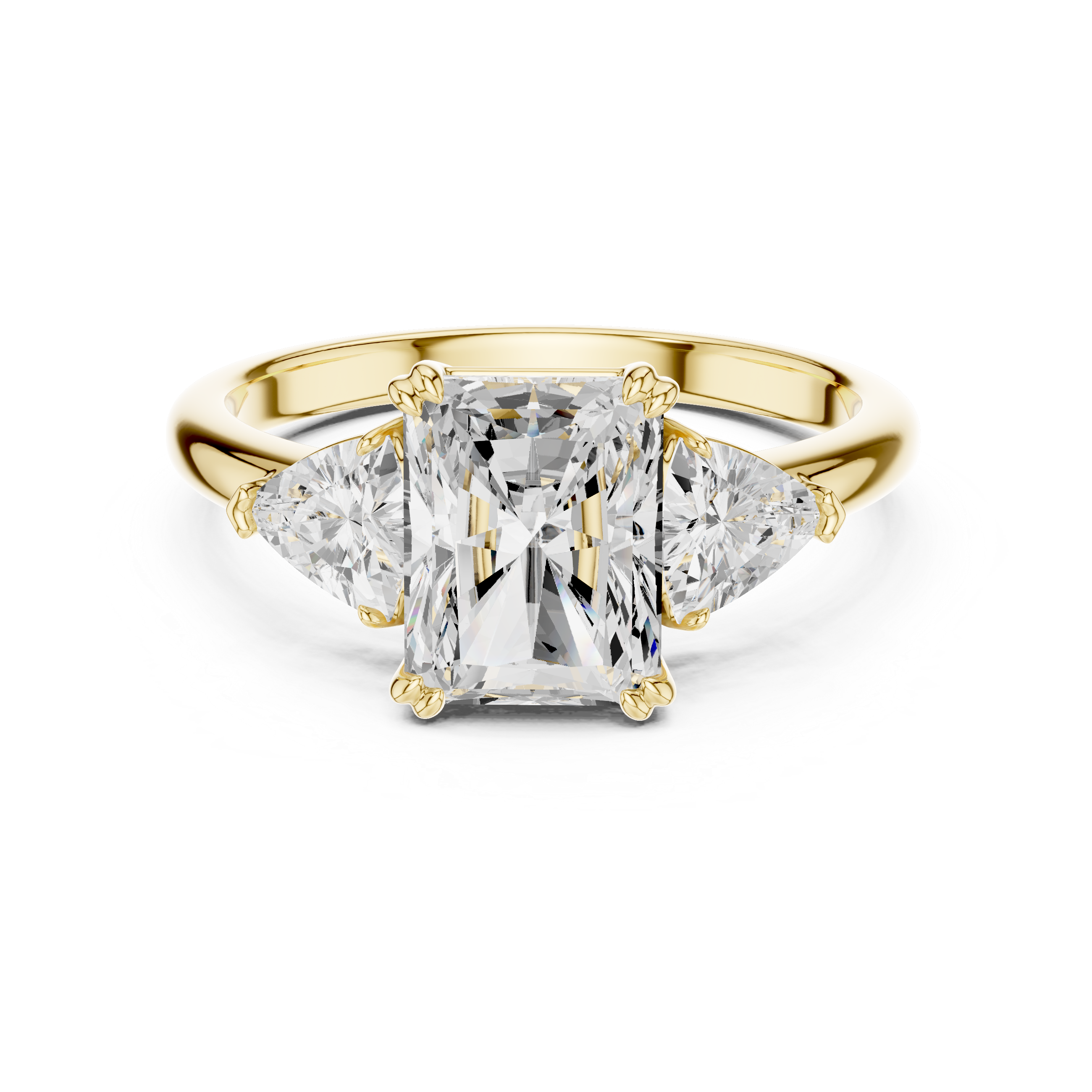 Radiant Cut Three-Stone Diamond Engagement Ring