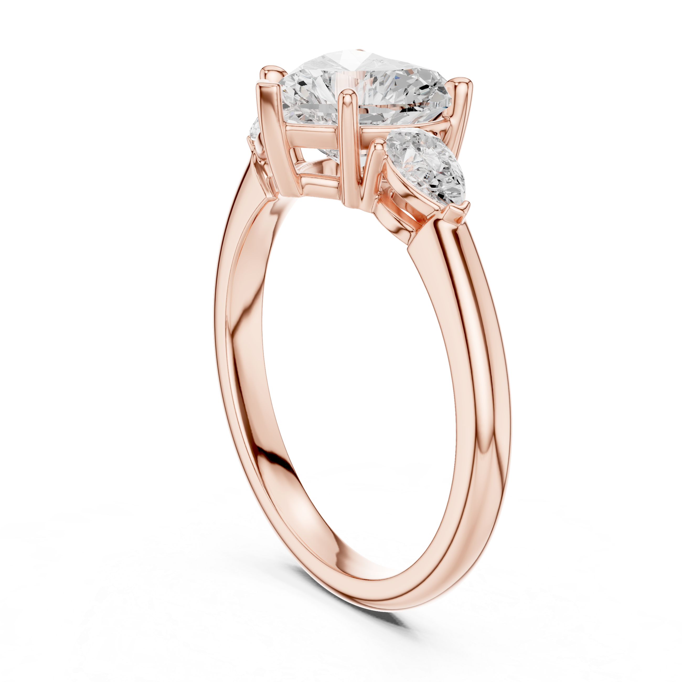 Heart Cut Three-Stone Diamond Engagement Ring
