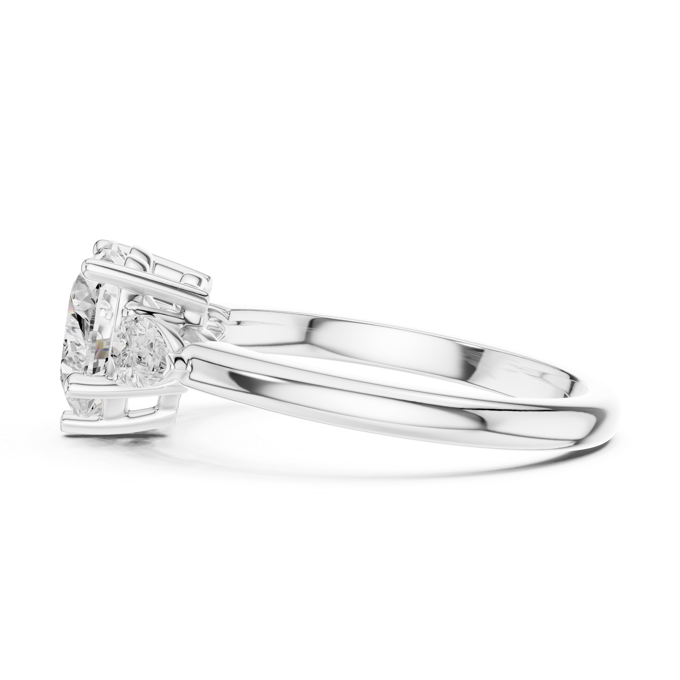 Heart Cut Three-Stone Diamond Engagement Ring