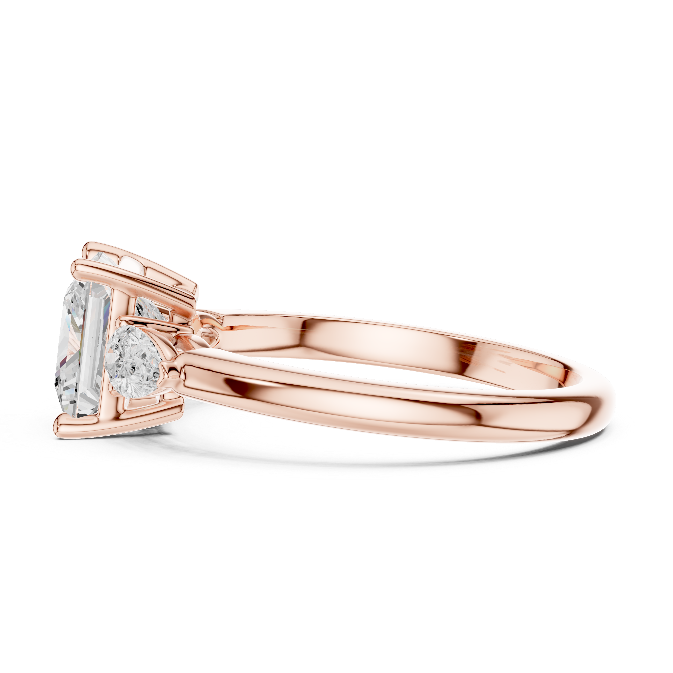Princess Cut Three-Stone Diamond Engagement Ring