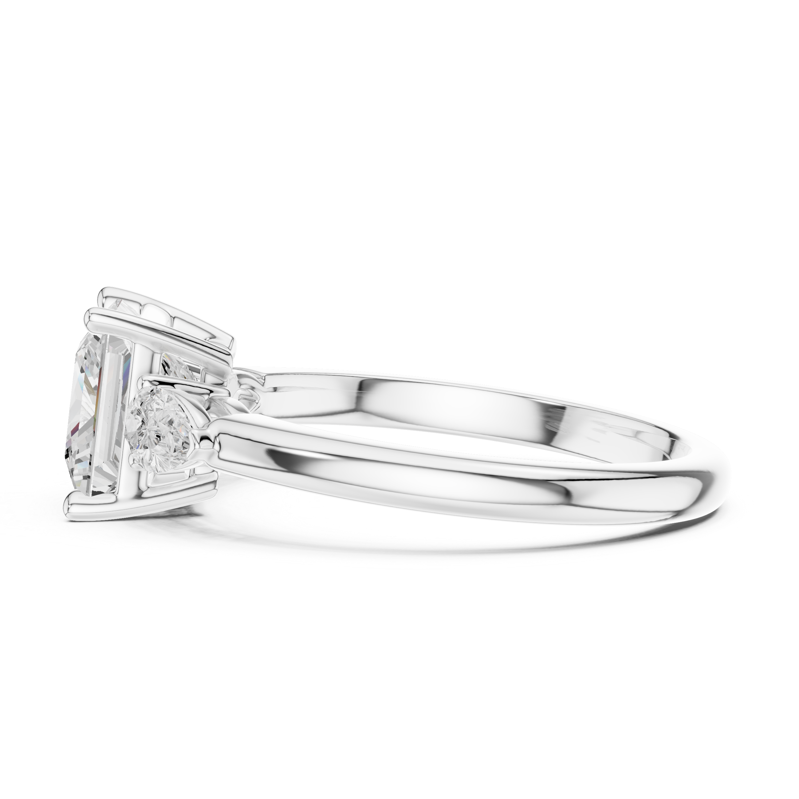 Princess Cut Three-Stone Diamond Engagement Ring