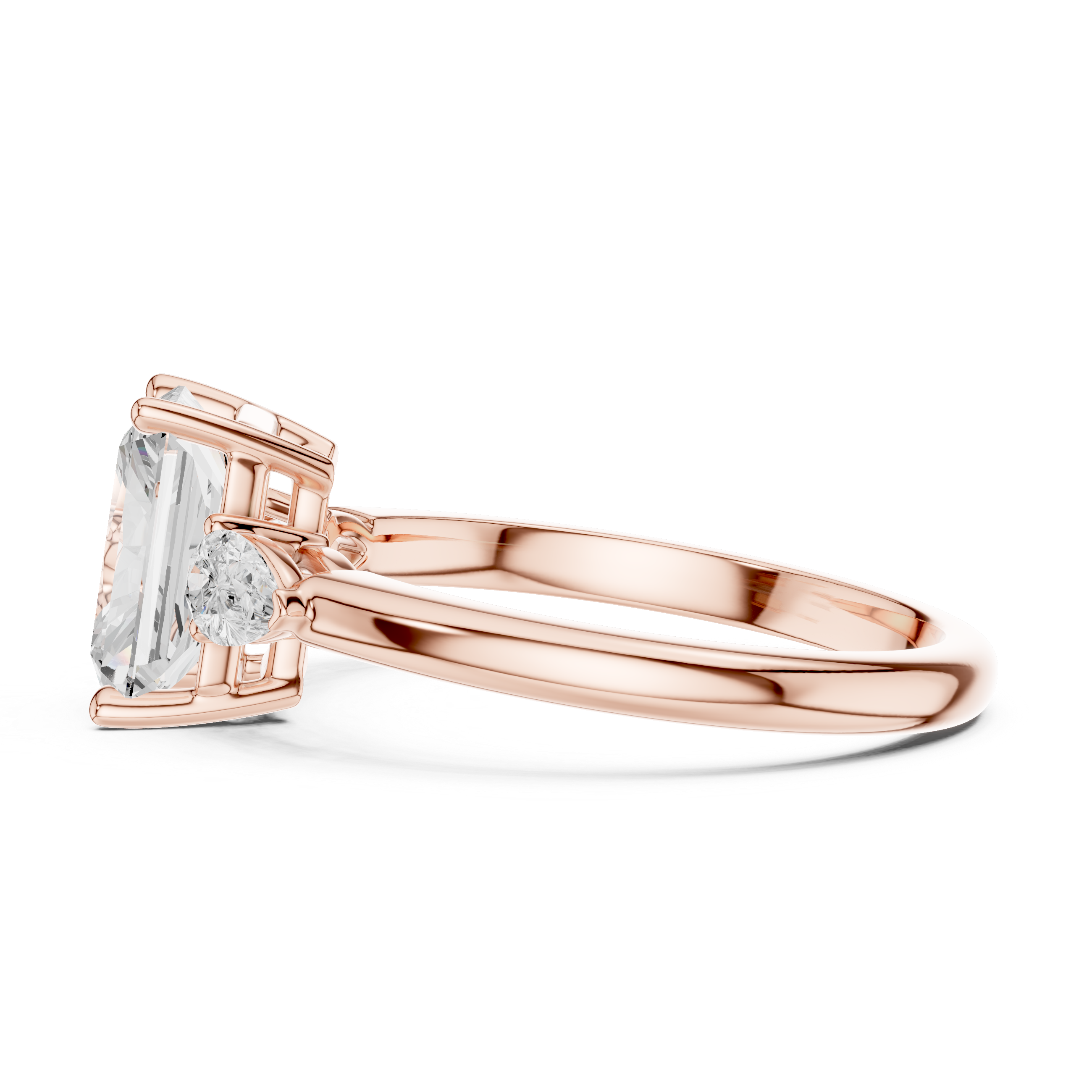 Radiant Cut Three-Stone Diamond Engagement Ring
