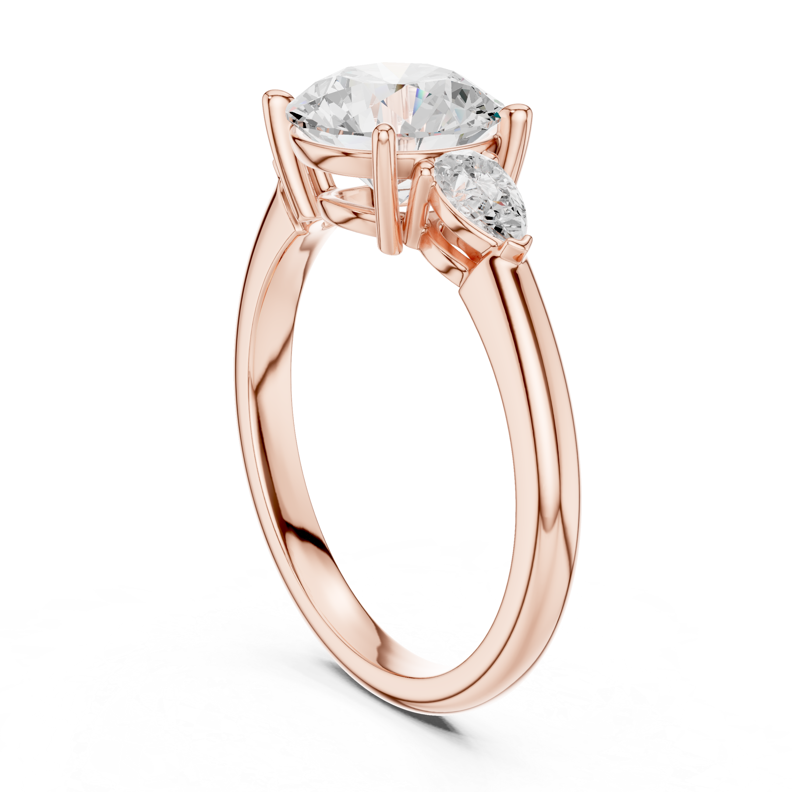 Round Brilliant Three-Stone Diamond Engagement Ring