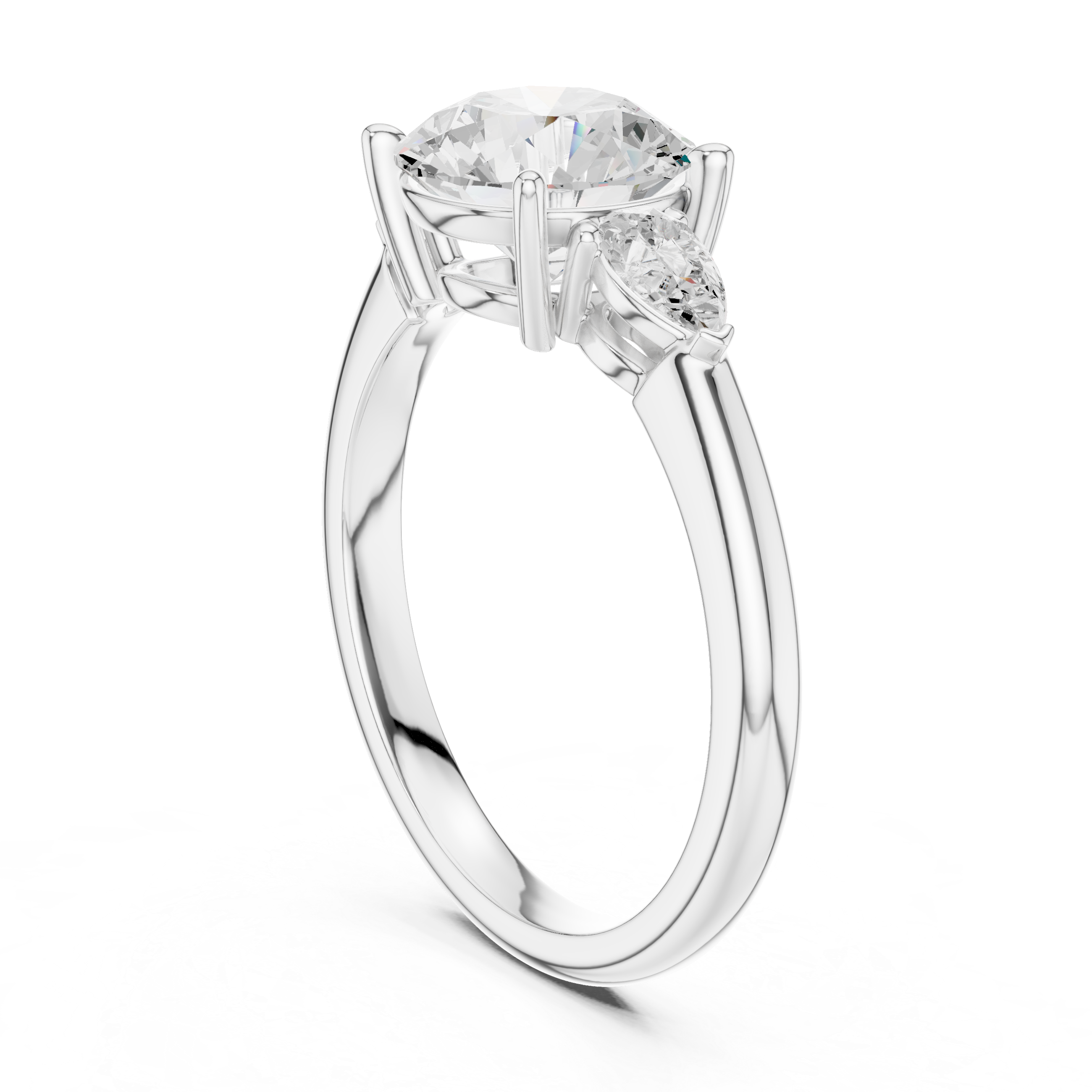 Round Brilliant Three-Stone Diamond Engagement Ring