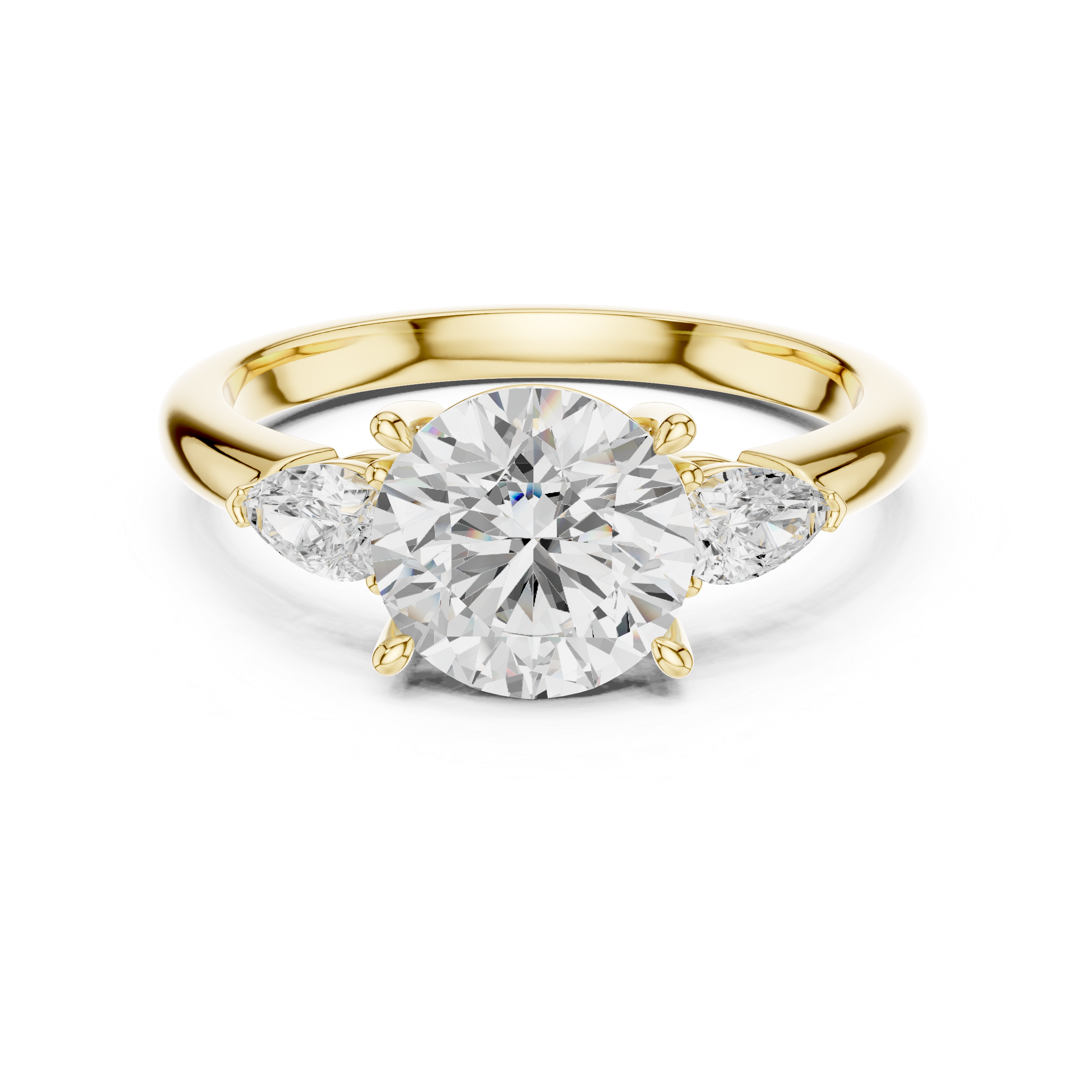 Round Brilliant Three-Stone Diamond Engagement Ring