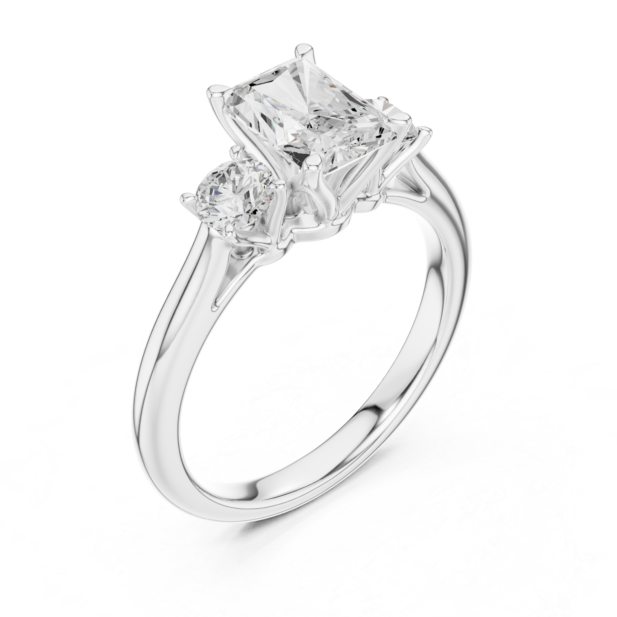 Radiant Cut Three-Stone Ring – Classic and Elegant Design