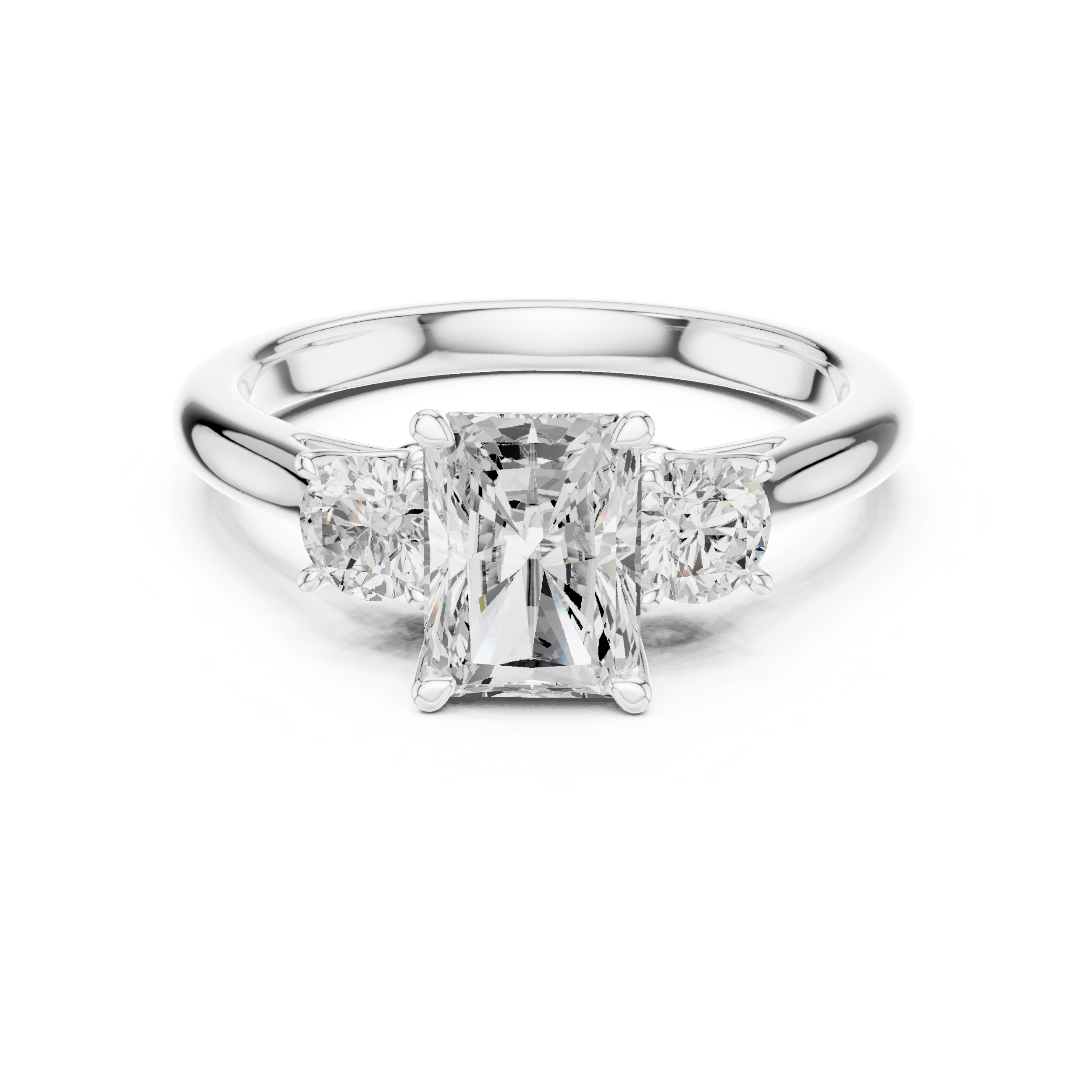 Radiant Cut Three-Stone Ring – Classic and Elegant Design