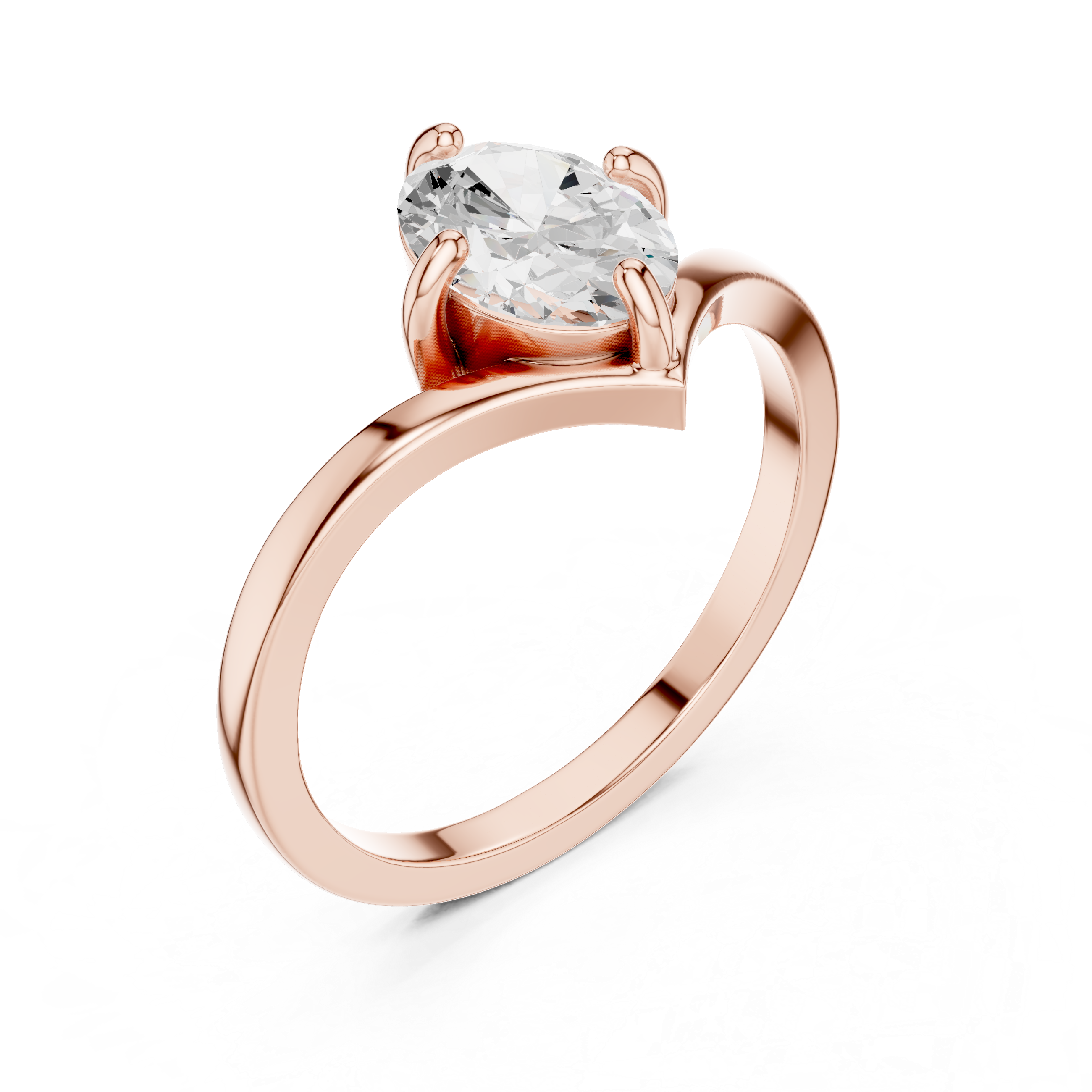 Marquise Cut Solitaire Engagement Ring – Minimalist V-Shank Promise Ring