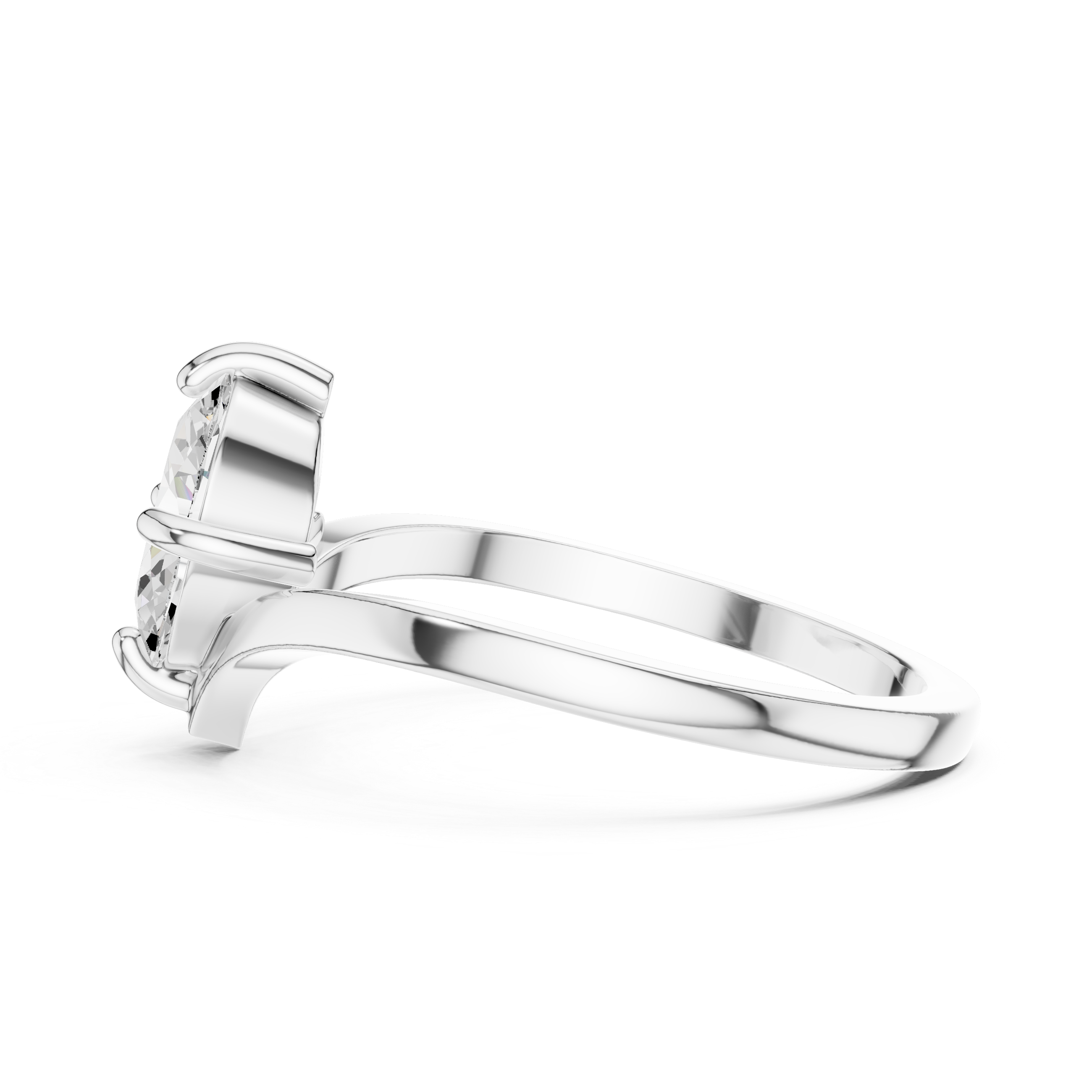 Marquise Cut Solitaire Engagement Ring – Minimalist V-Shank Promise Ring