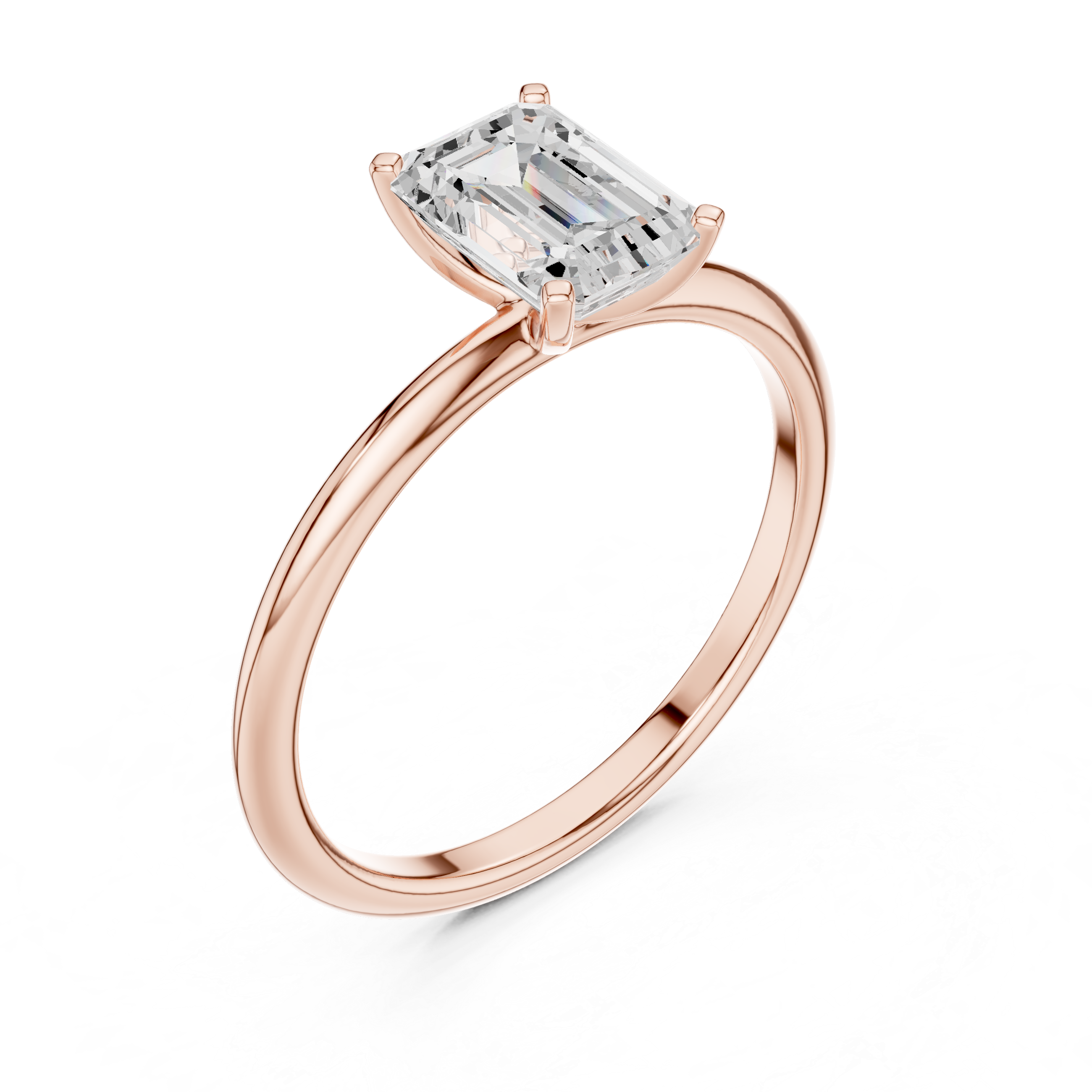 Classic Emerald Cut Solitaire Engagement Ring