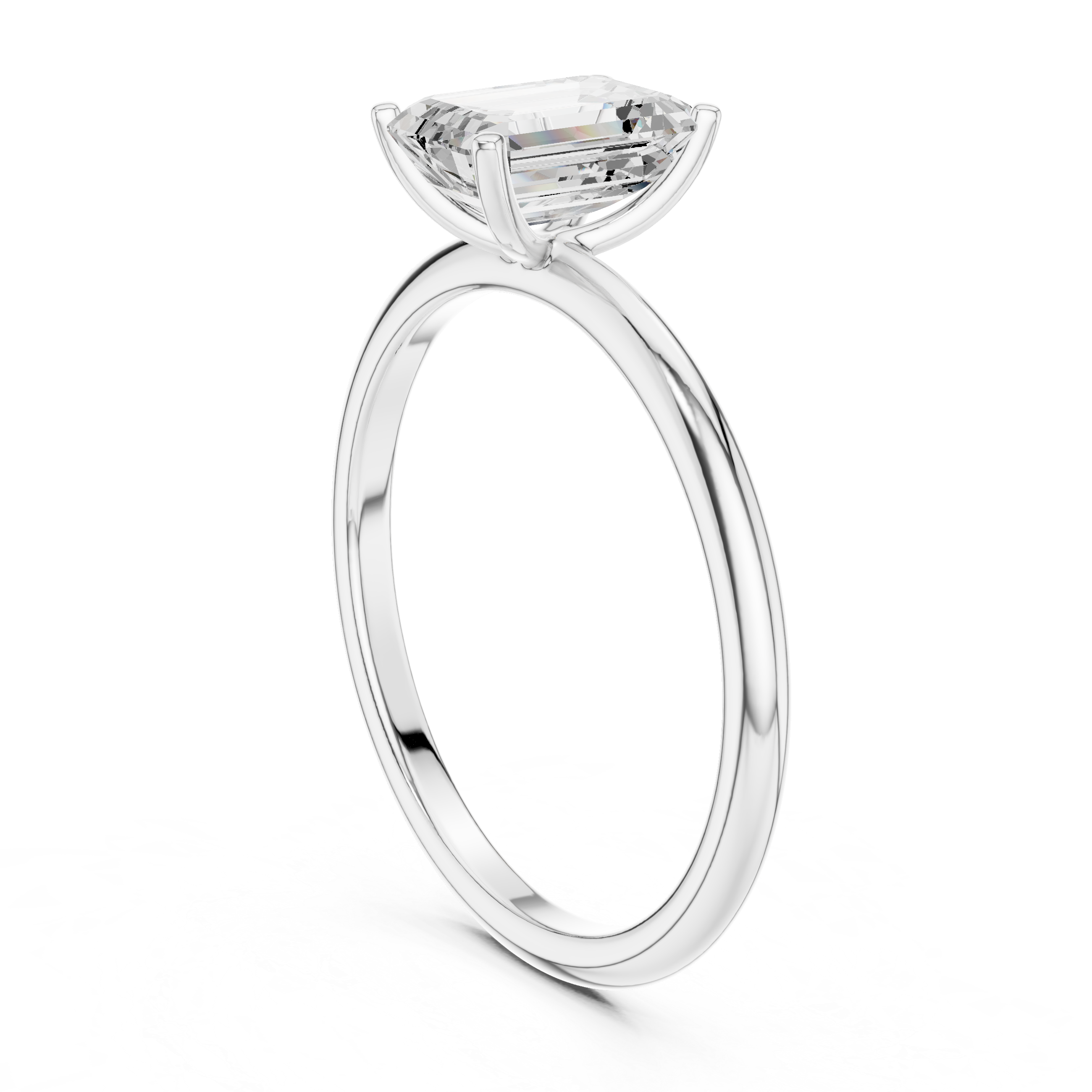 Classic Emerald Cut Solitaire Engagement Ring