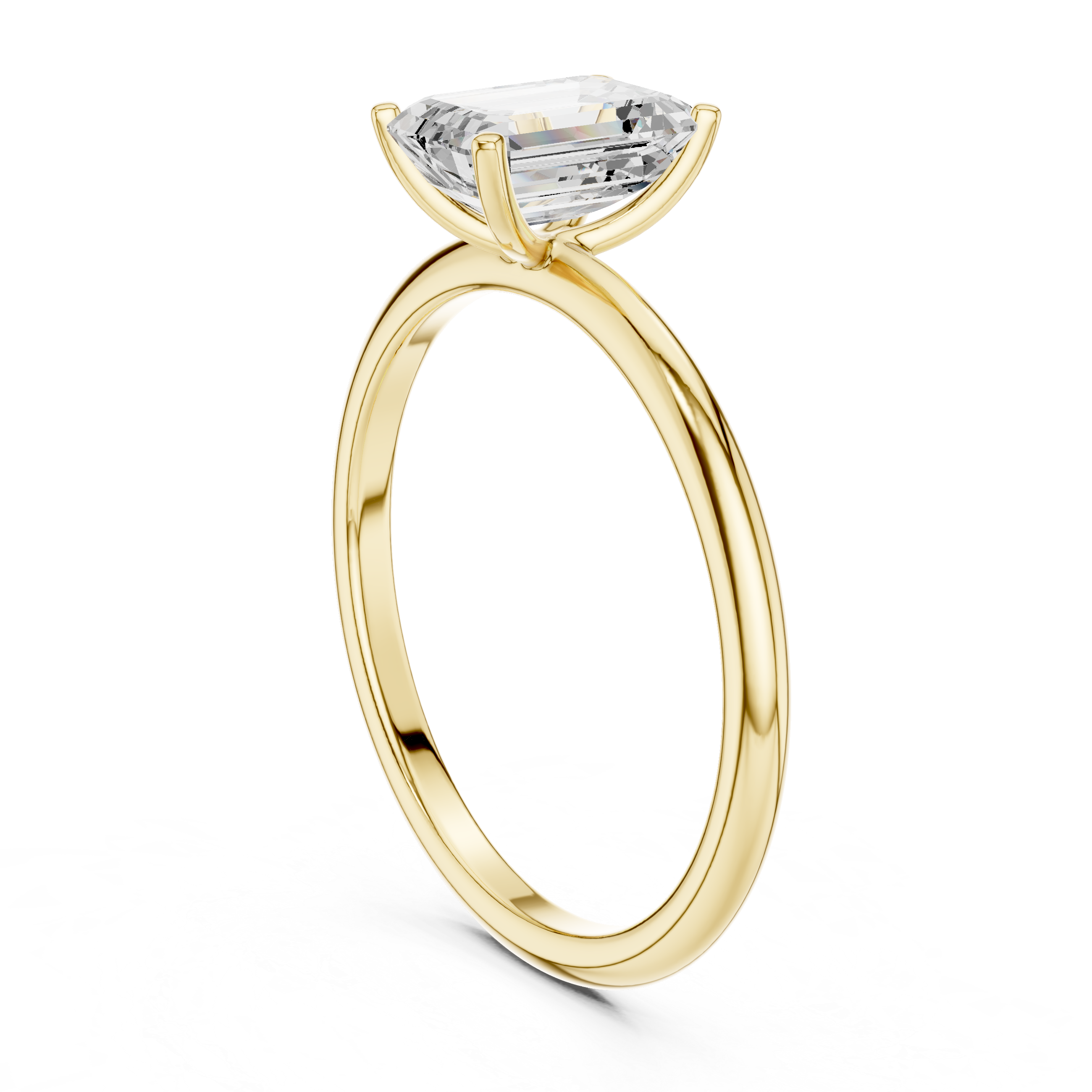 Classic Emerald Cut Solitaire Engagement Ring