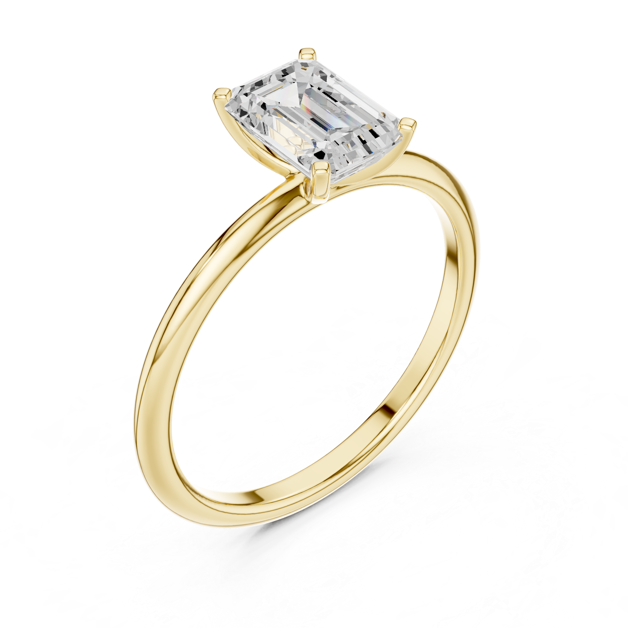 Classic Emerald Cut Solitaire Engagement Ring