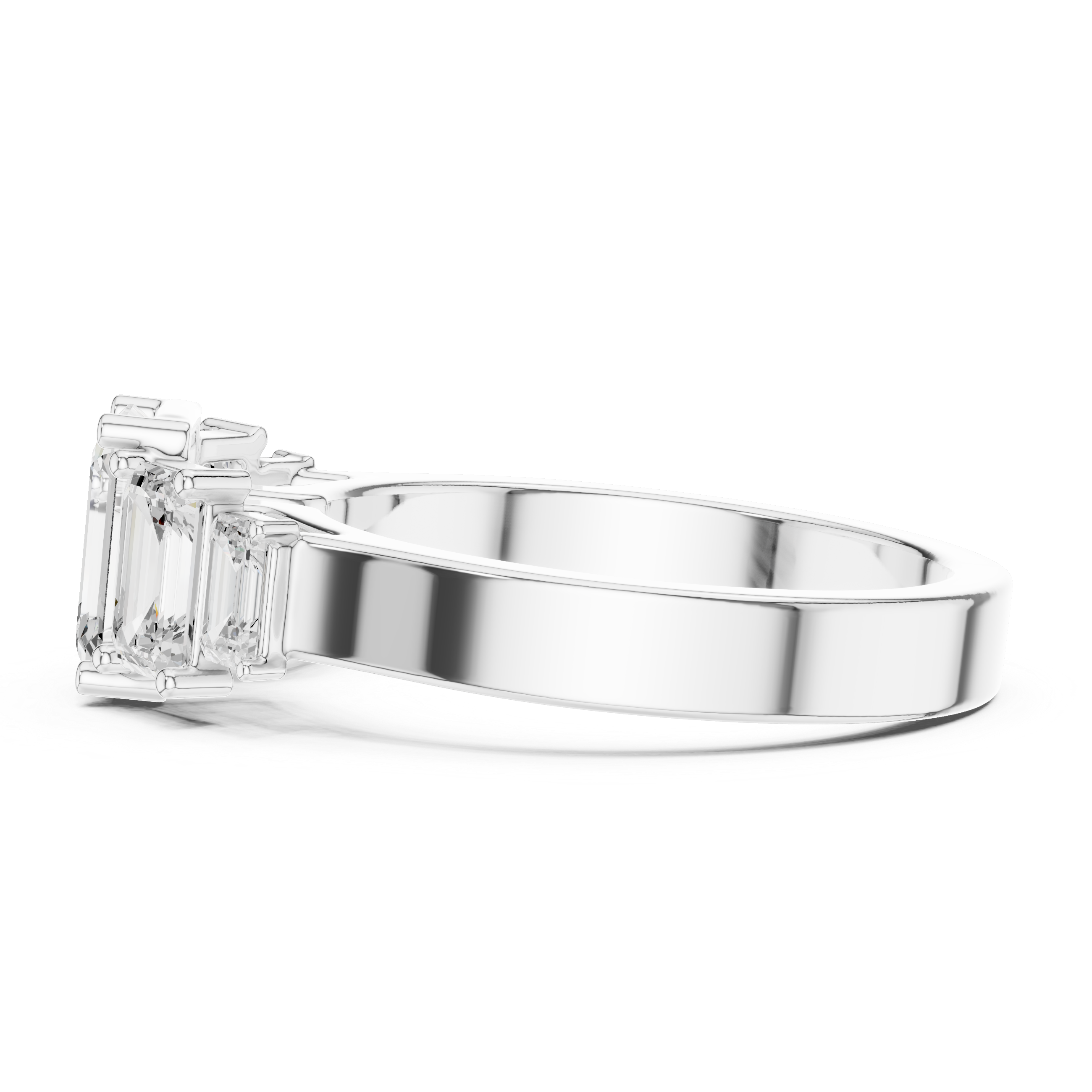 Five Stone Emerald Cut Diamond Engagement Ring