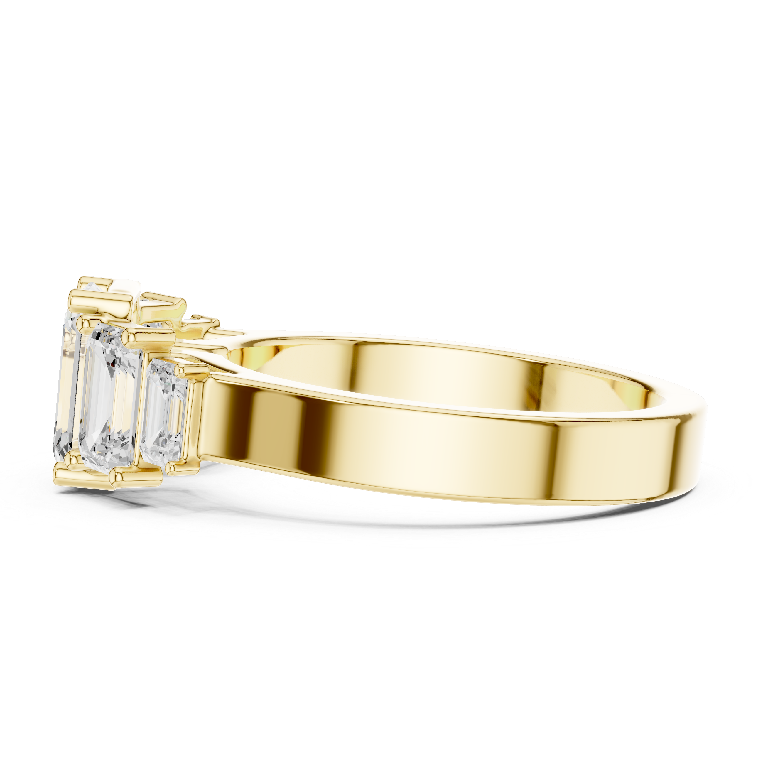 Five Stone Emerald Cut Diamond Engagement Ring
