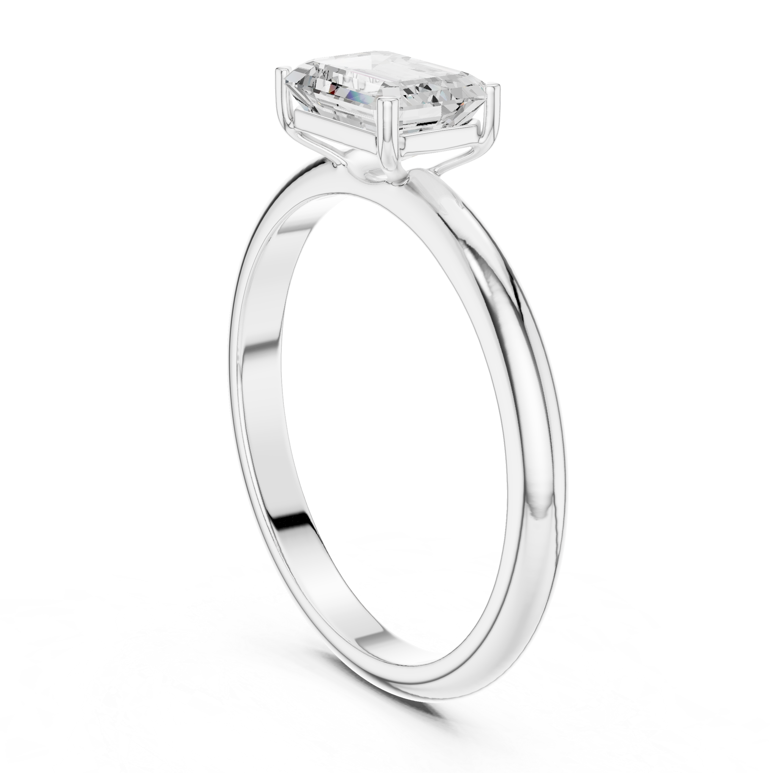 Minimalist Emerald Cut Solitaire Engagement Ring