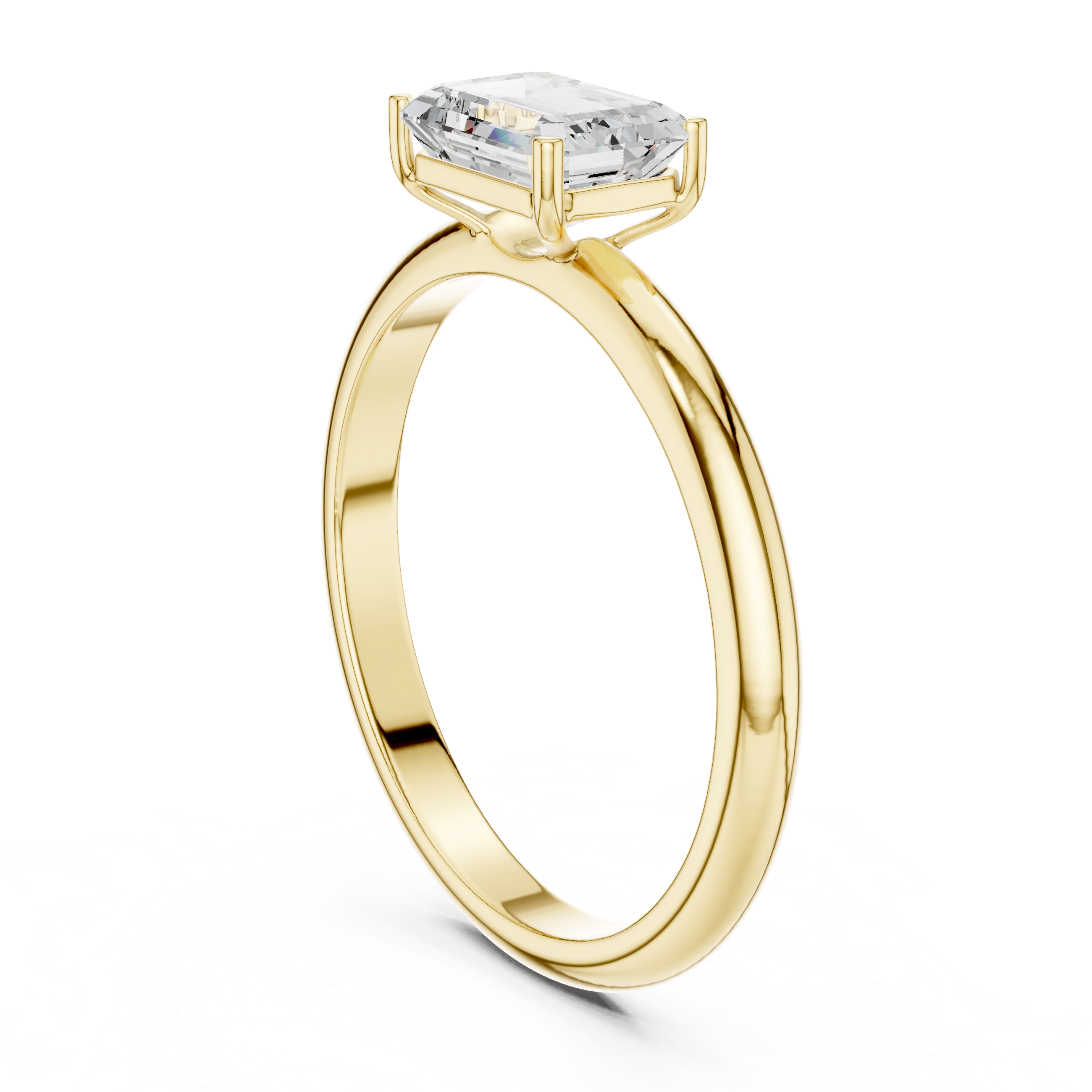 Minimalist Emerald Cut Solitaire Engagement Ring