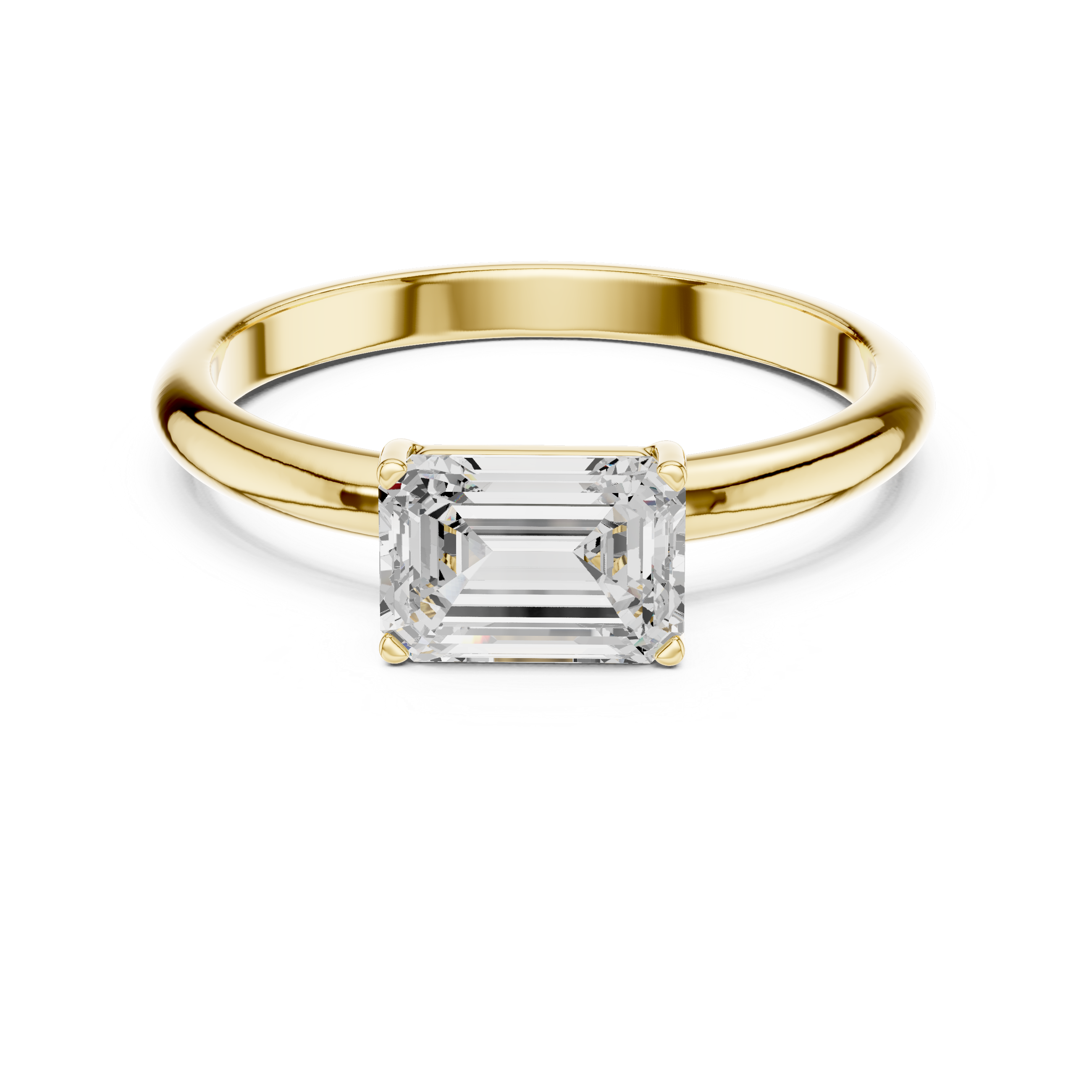 Minimalist Emerald Cut Solitaire Engagement Ring