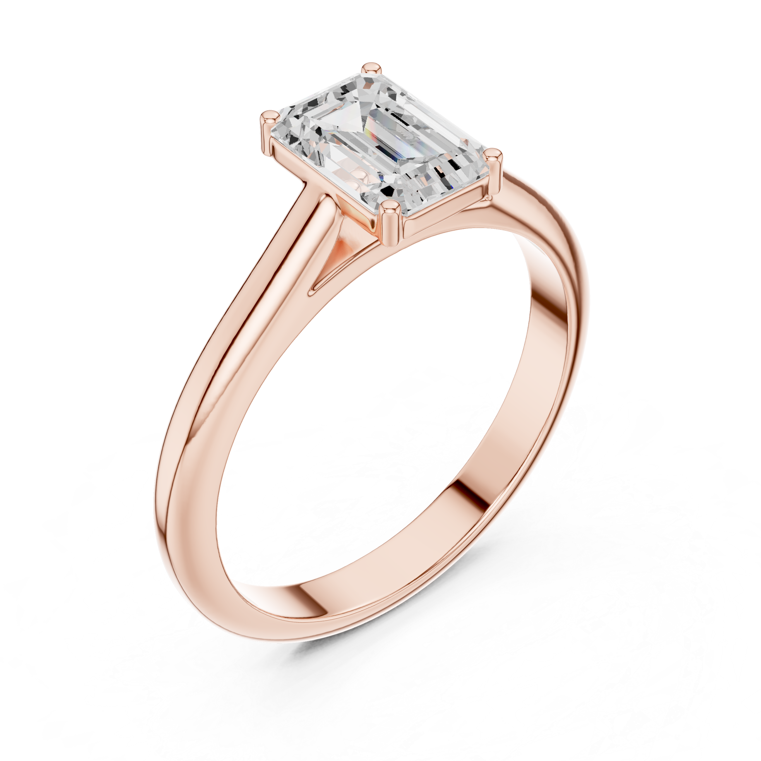 Classic Emerald Cut Solitaire Engagement Ring