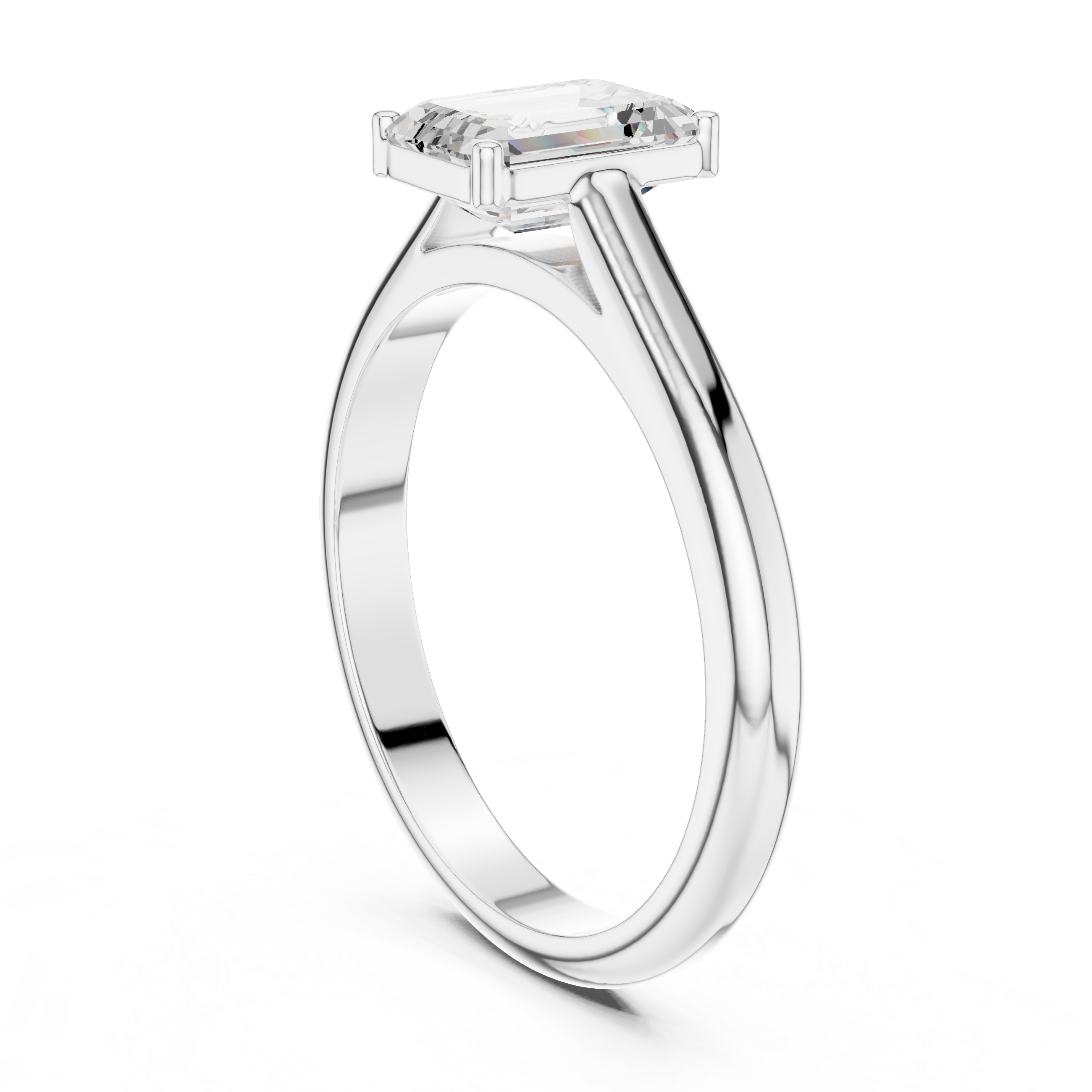 Classic Emerald Cut Solitaire Engagement Ring