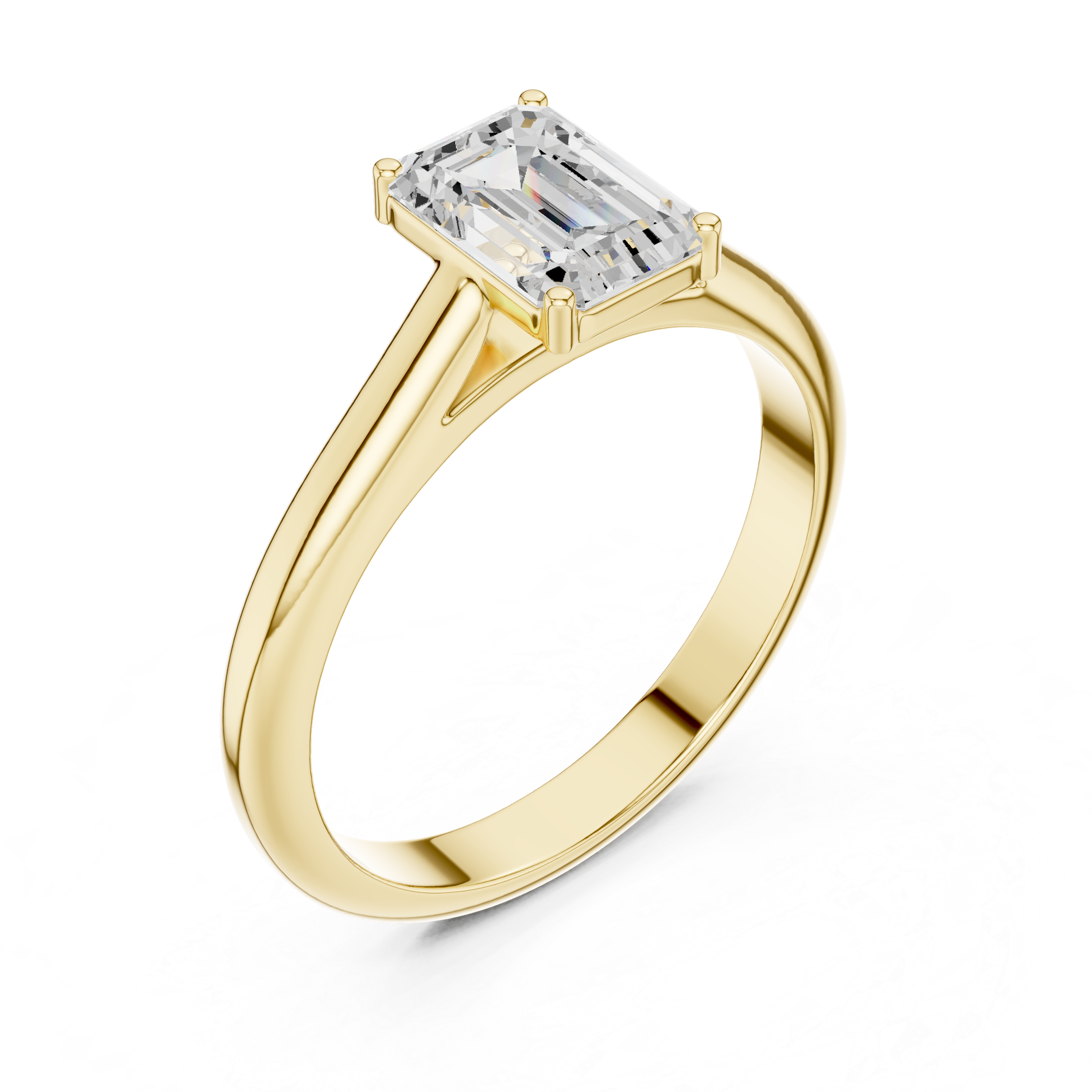 Classic Emerald Cut Solitaire Engagement Ring