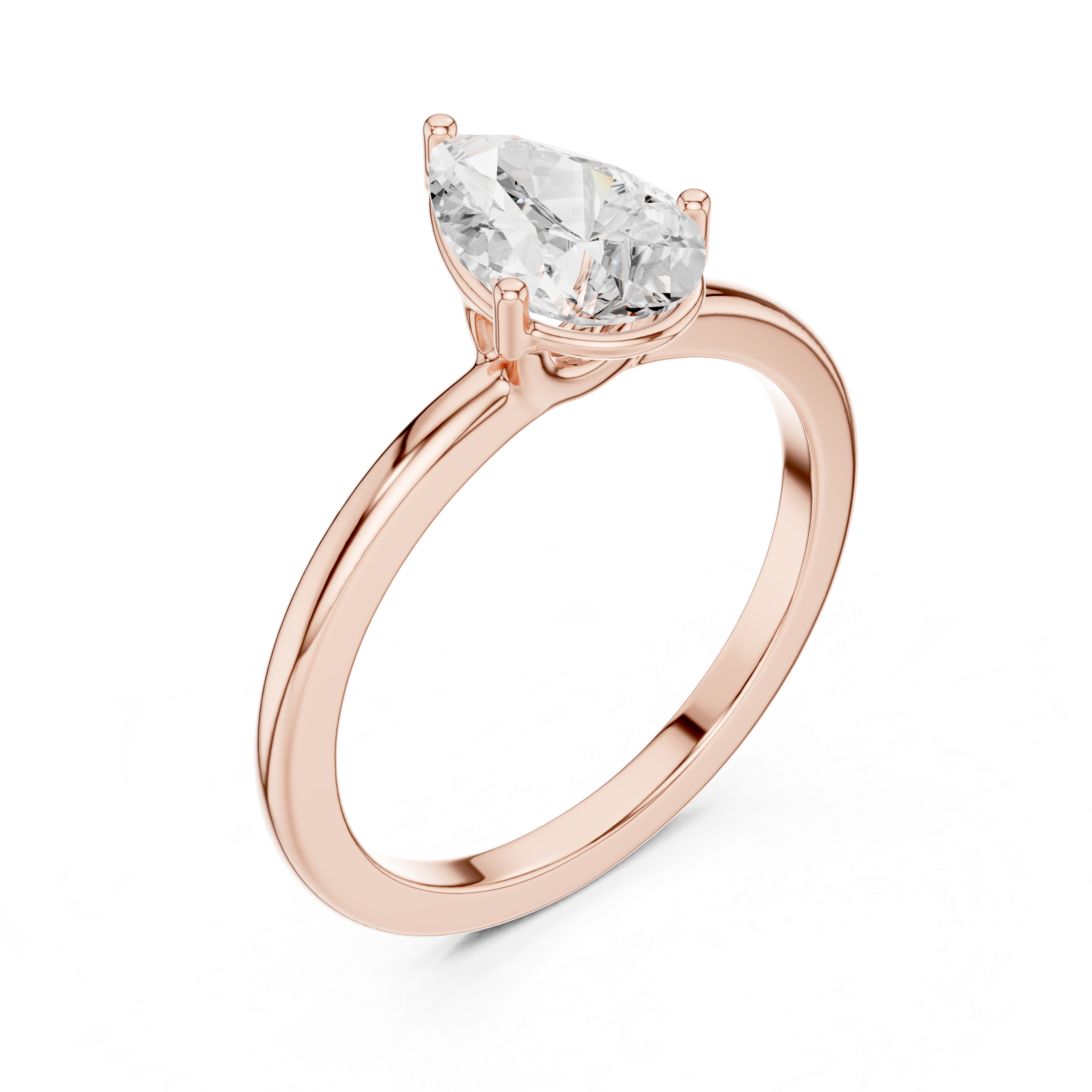 Classic Pear Cut Solitaire Engagement Ring