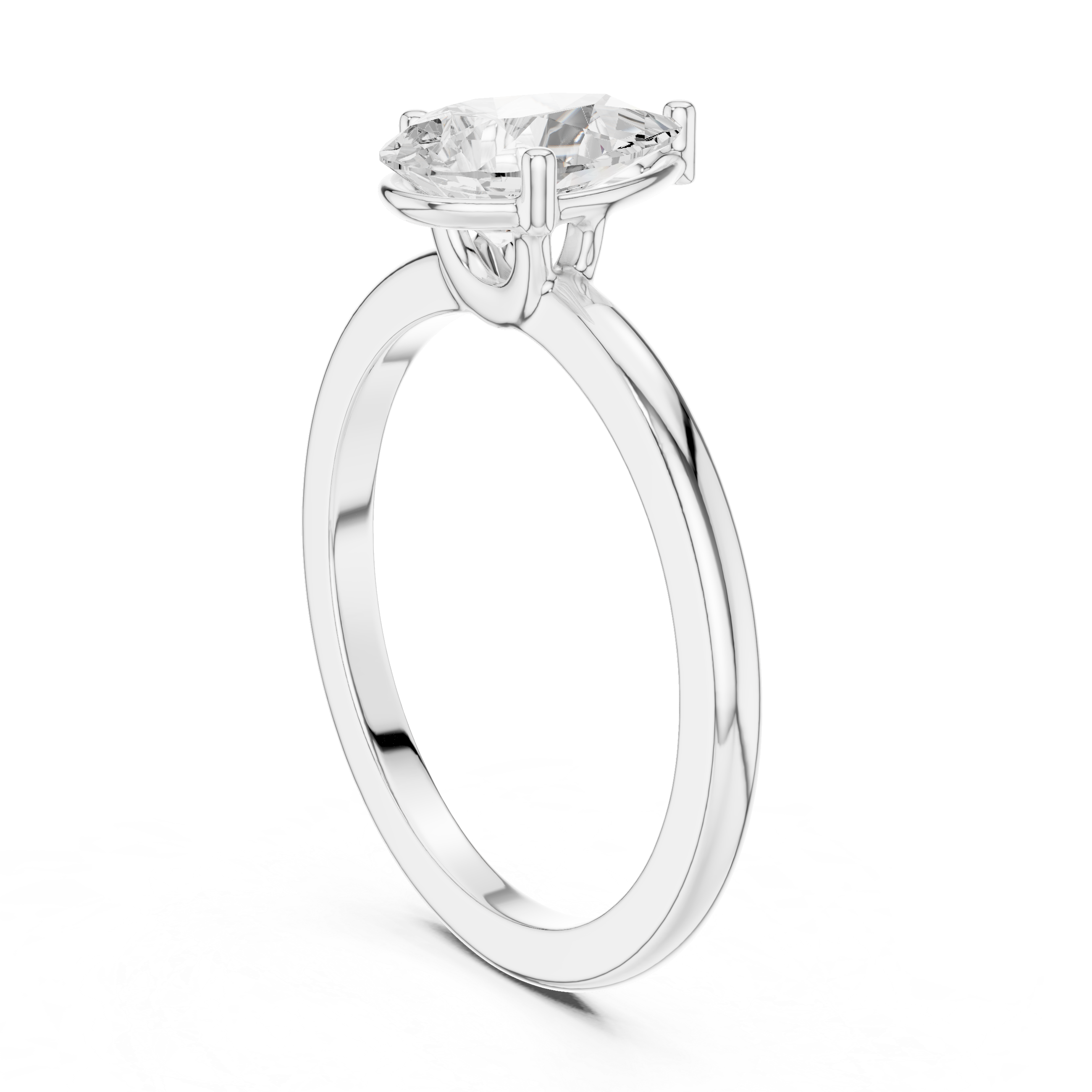 Classic Pear Cut Solitaire Engagement Ring