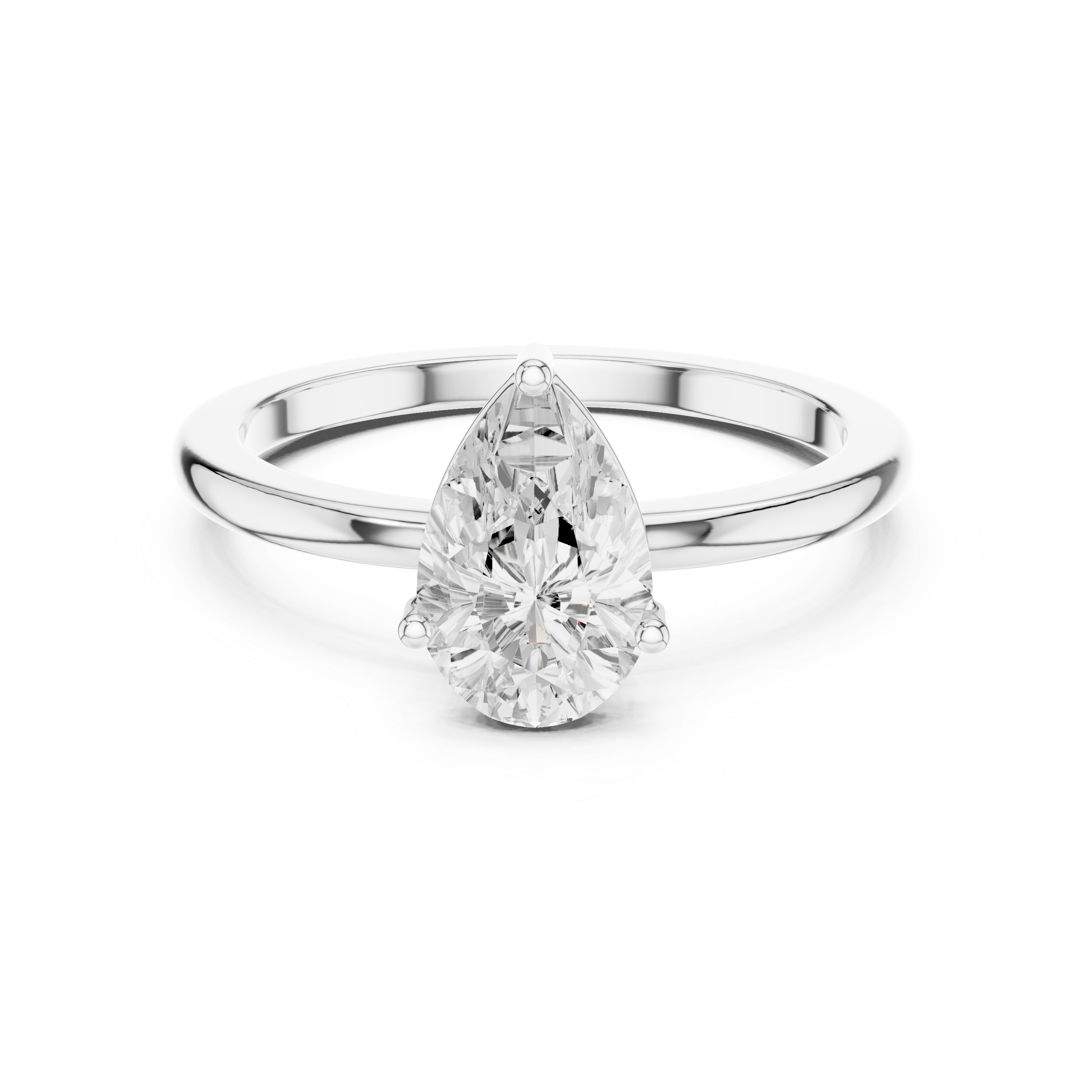 Classic Pear Cut Solitaire Engagement Ring