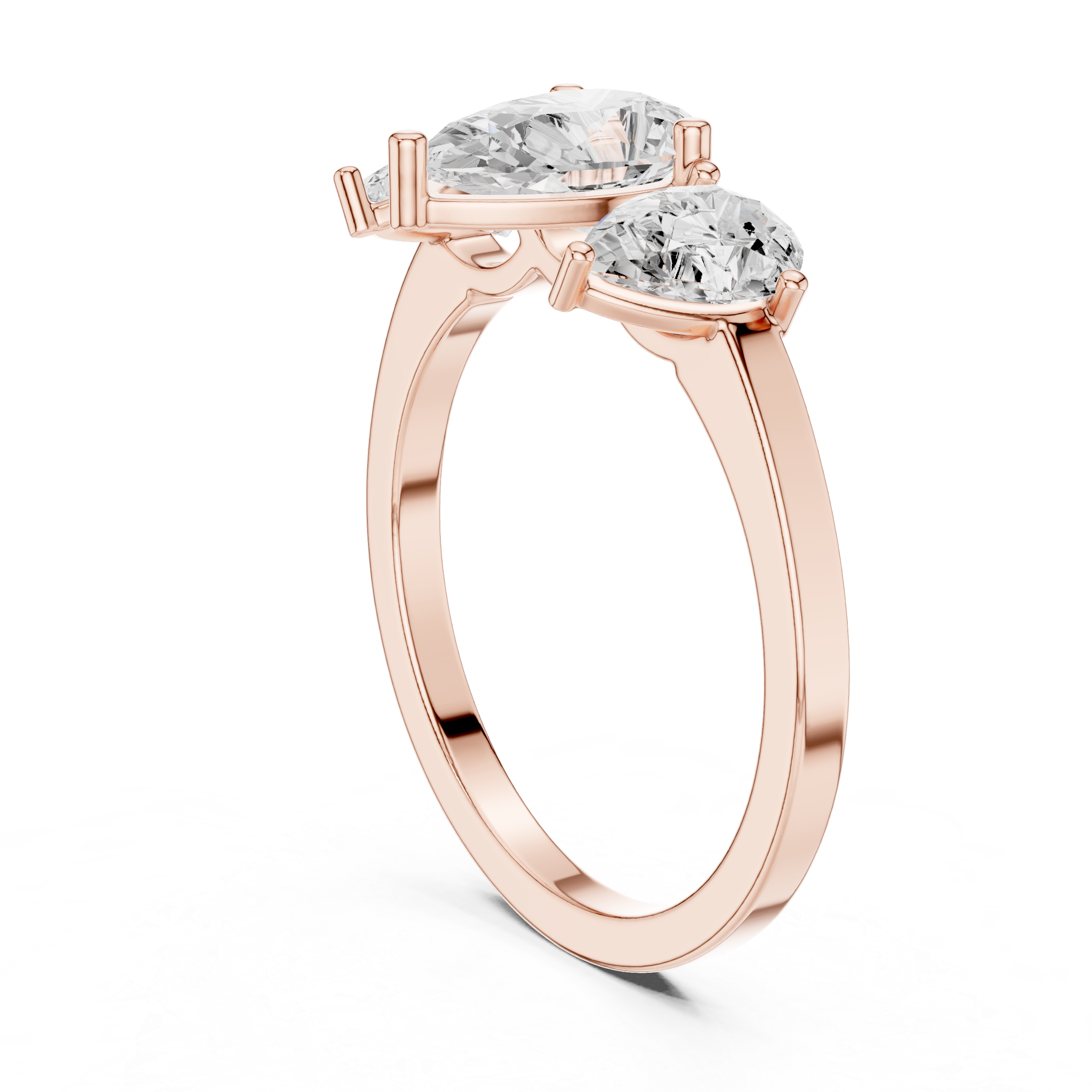 Three-Stone Pear Diamond Engagement Ring – Classic Trilogy Design