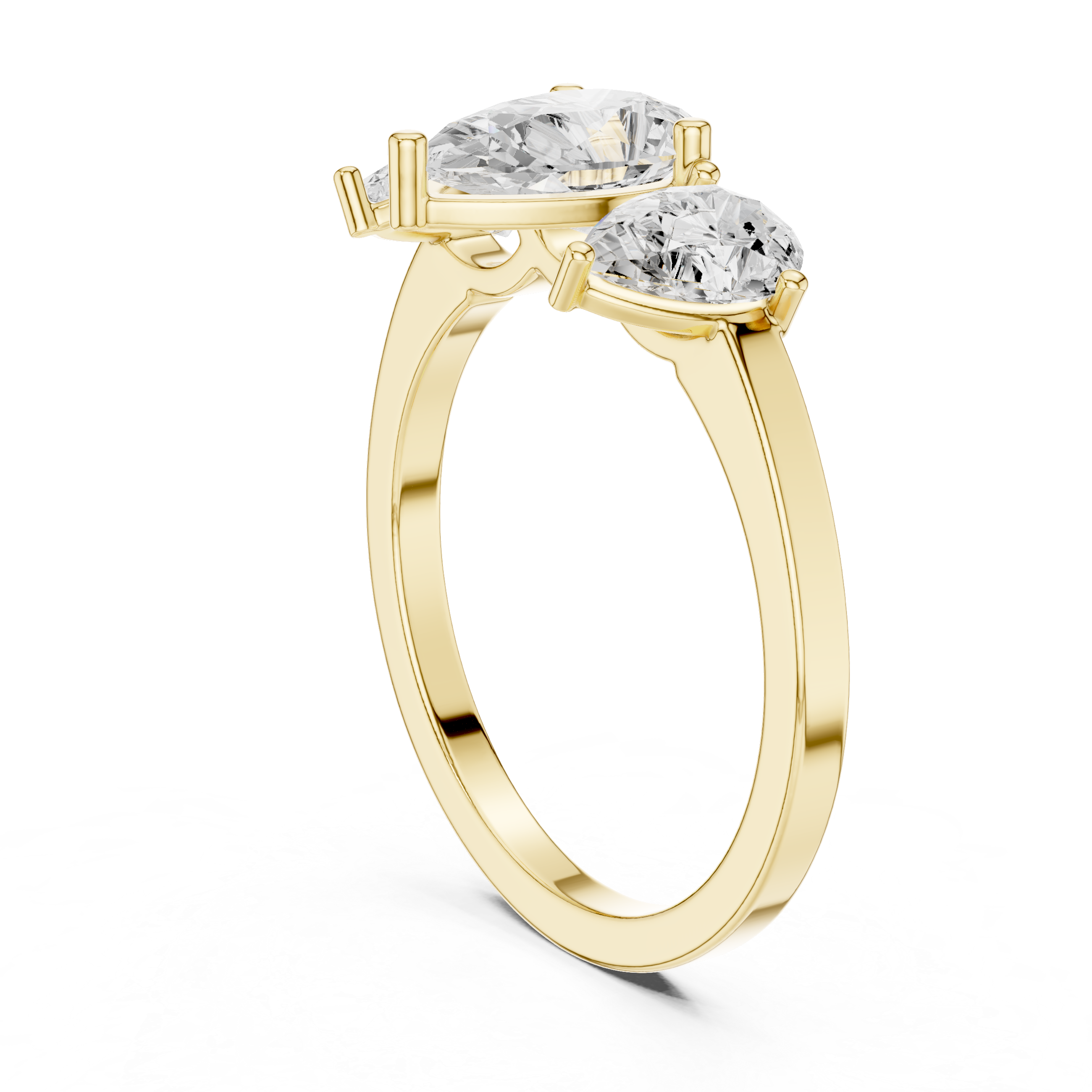Three-Stone Pear Diamond Engagement Ring – Classic Trilogy Design