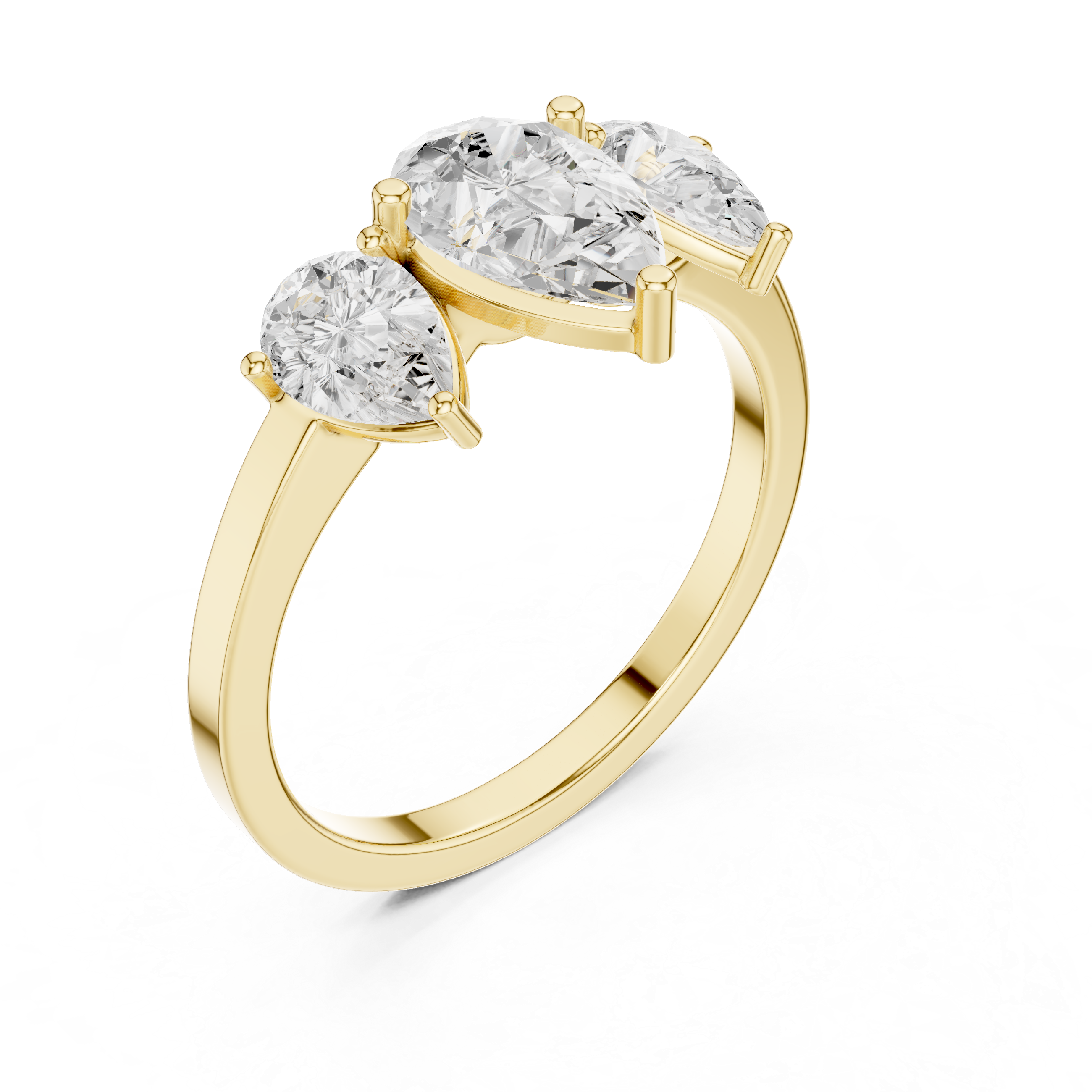 Three-Stone Pear Diamond Engagement Ring – Classic Trilogy Design